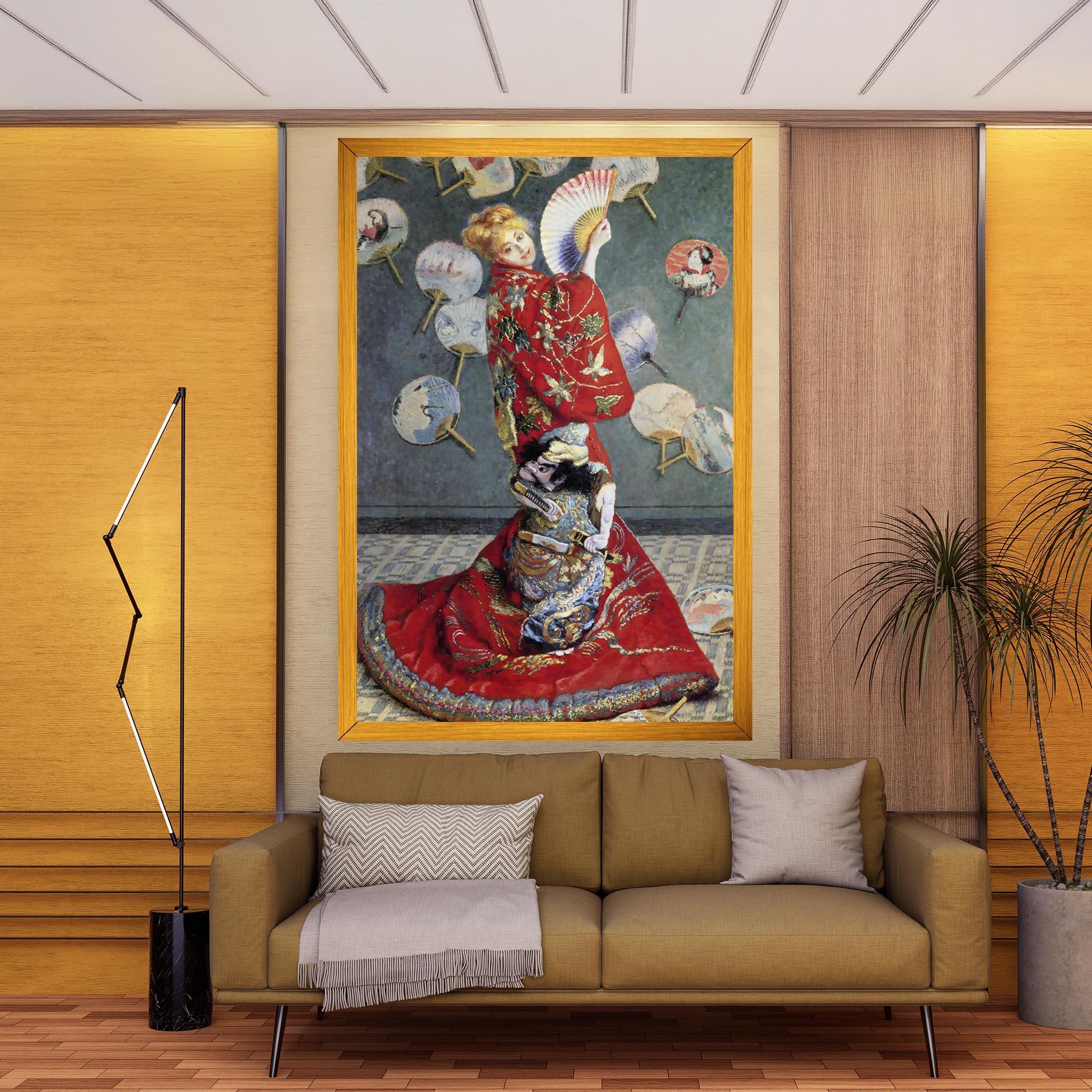Leinwandbild Camille Monet In Japanese Costume mockup 9