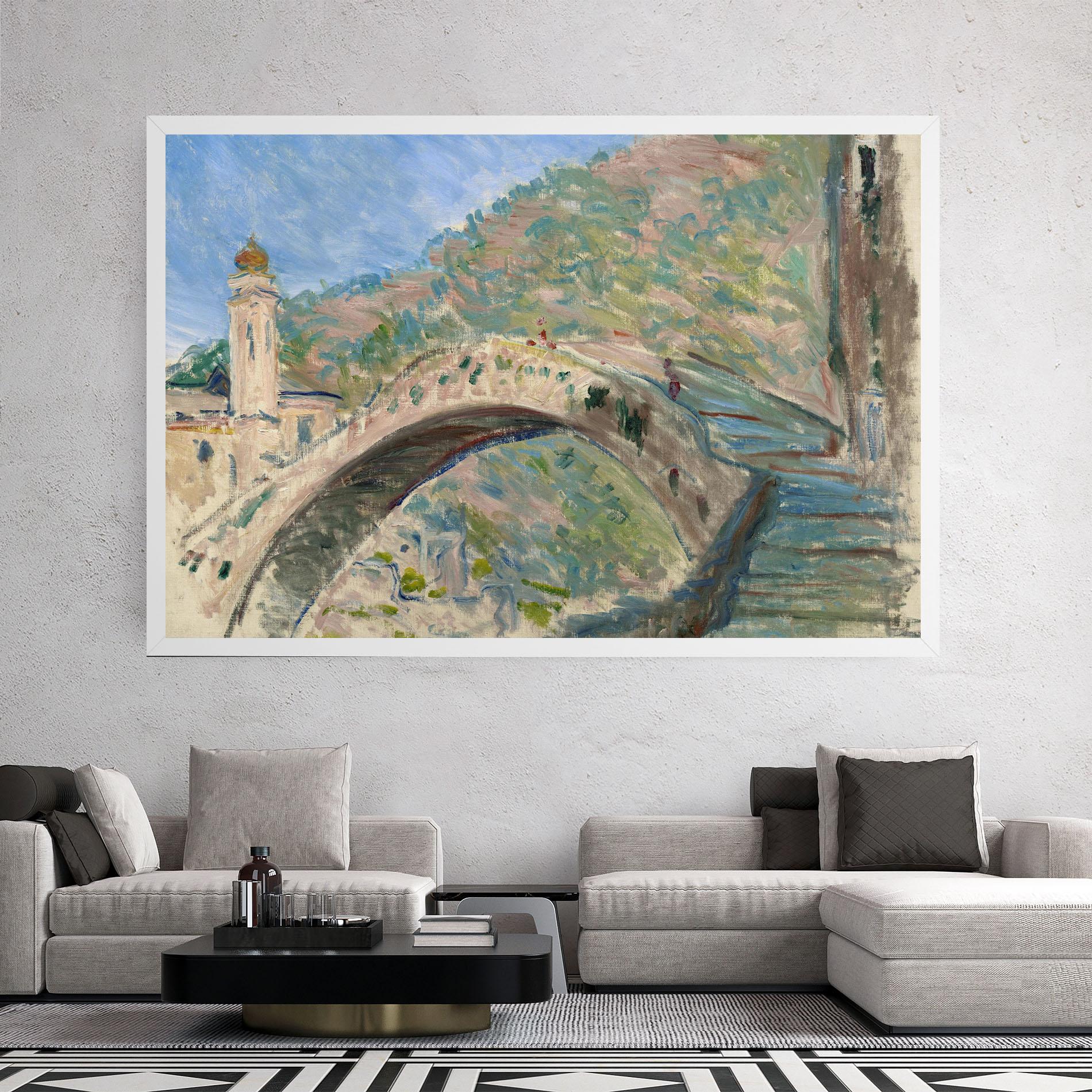 Leinwandbild Bridge At Dolceacqua mockup 2