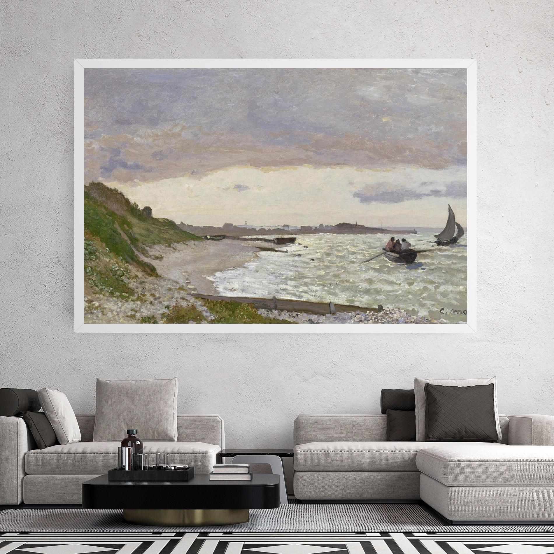 Leinwandbild Seashore At Sainte Adresse mockup 2