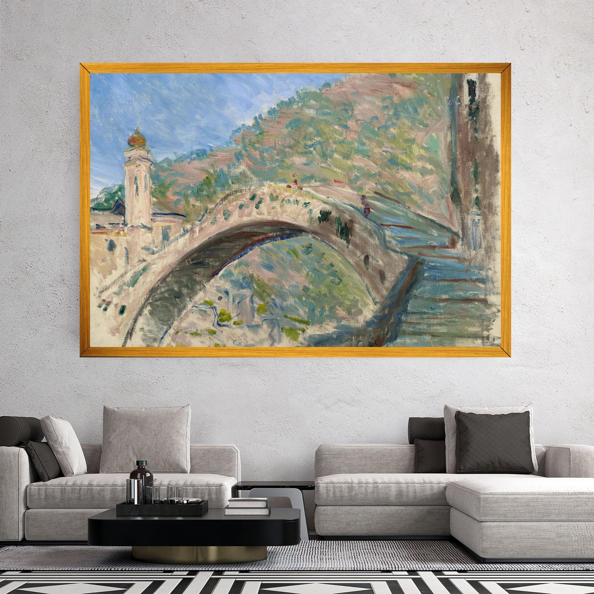 Leinwandbild Bridge At Dolceacqua mockup 2
