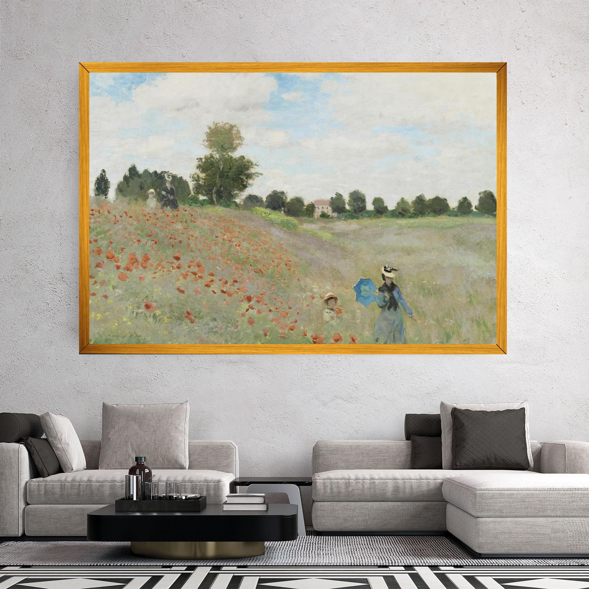 Leinwandbild Poppy Field Near Argenteuil mockup 2