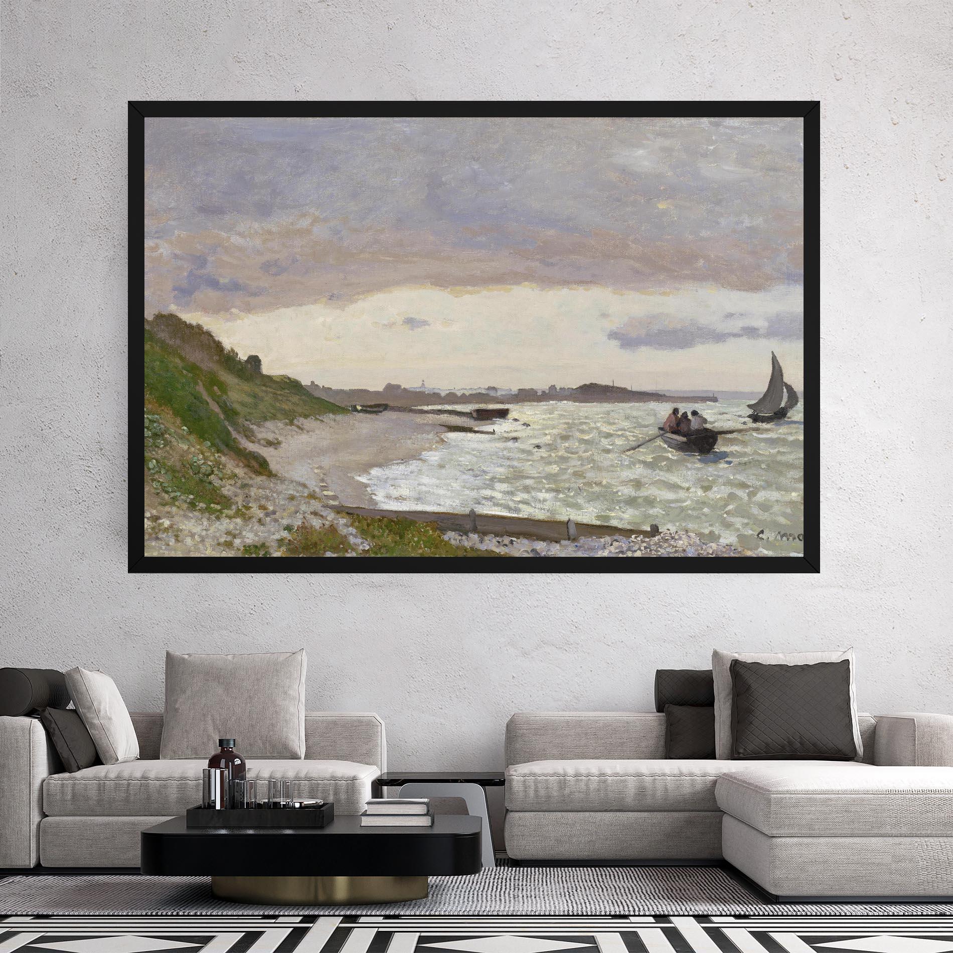 Leinwandbild Seashore At Sainte Adresse mockup 2