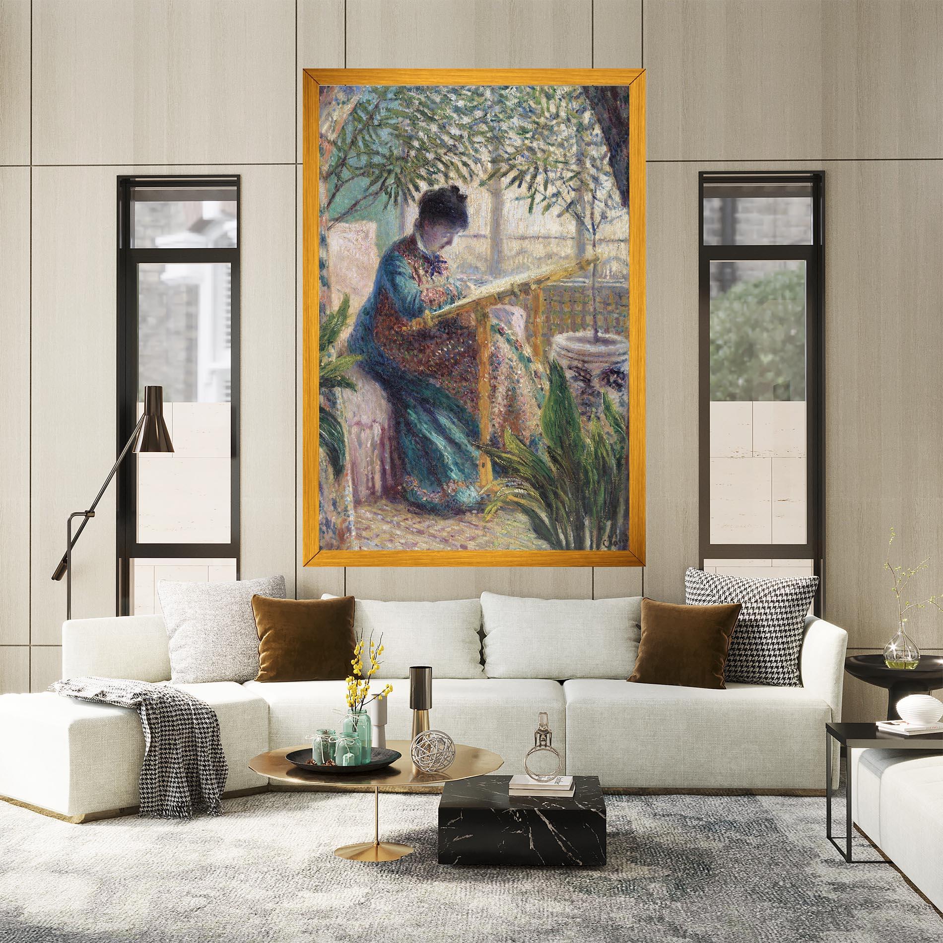 Leinwandbild Monet Embroidering mockup 2
