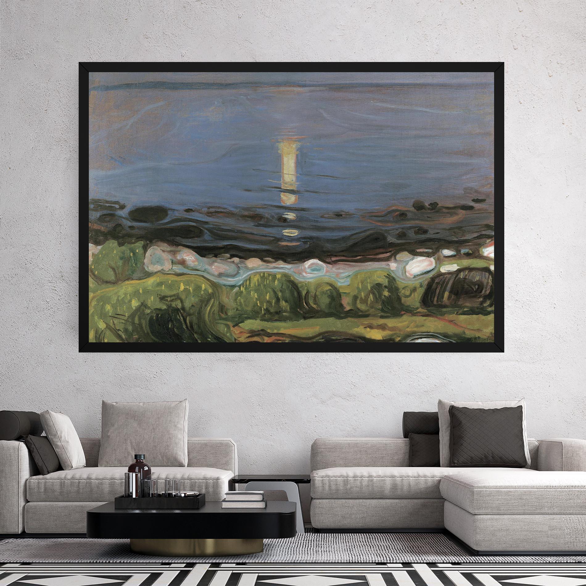 Leinwandbild Summer Night Beach mockup 2