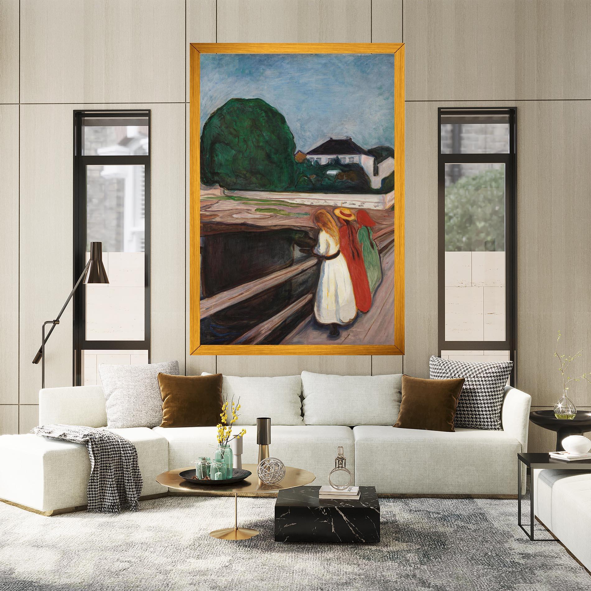 Leinwandbild Girls On The Bridge mockup 2