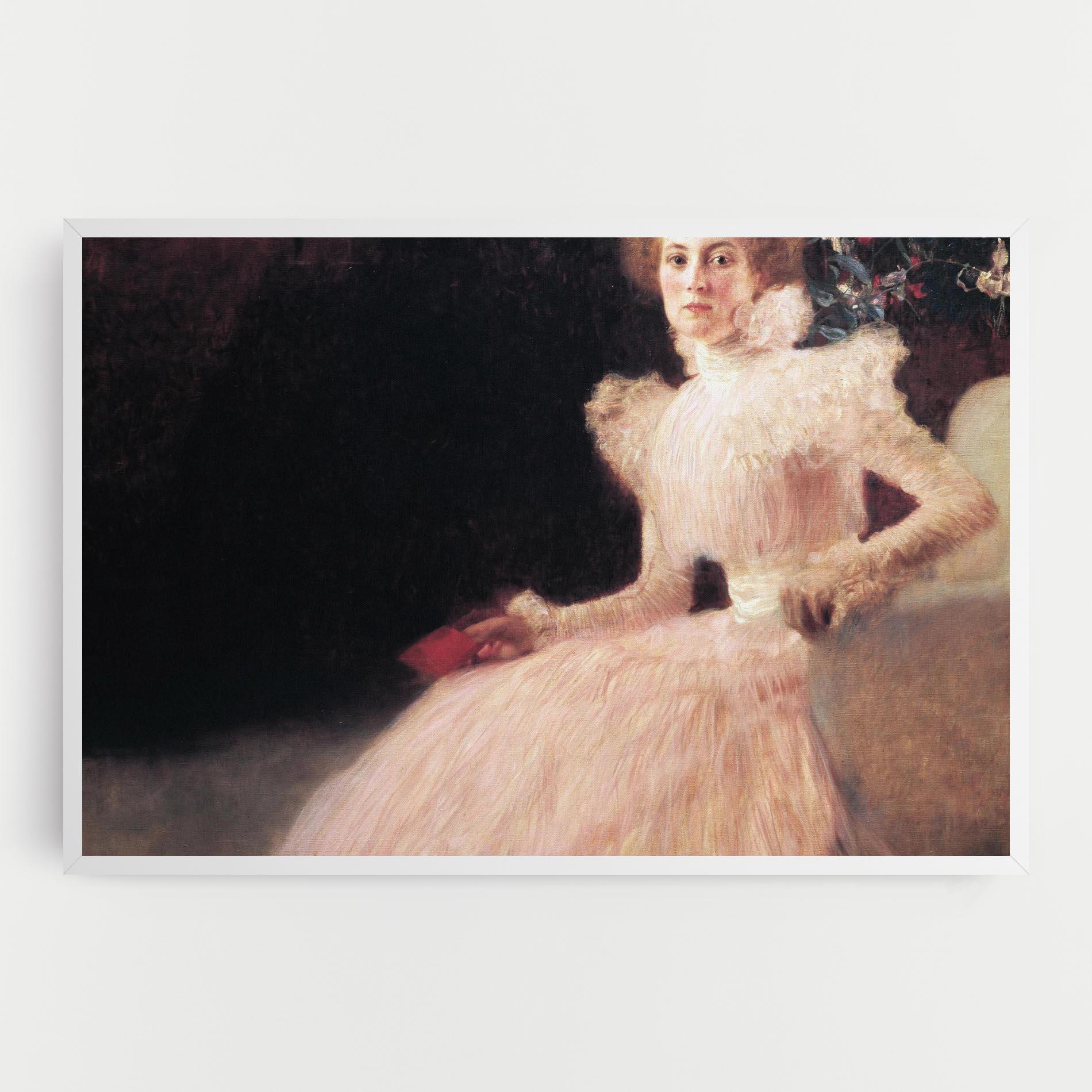 Leinwandbild Gustav Klimt Pink Dress mockup 0