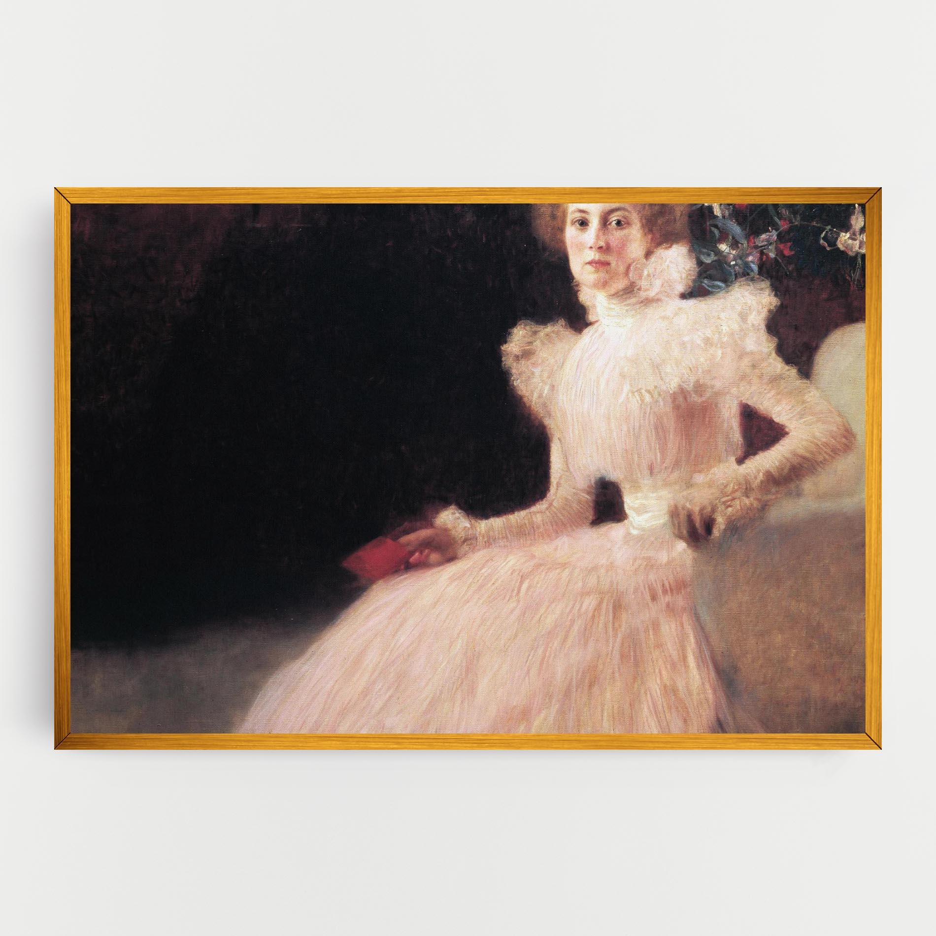 Leinwandbild Gustav Klimt Pink Dress mockup 0