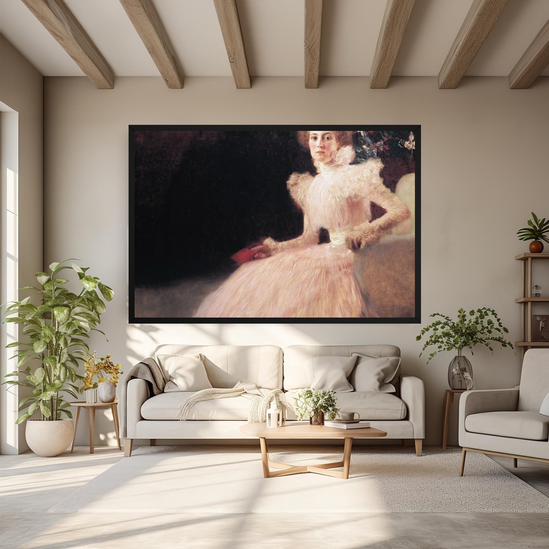 Gustav Klimt Pink Dress mockup 6