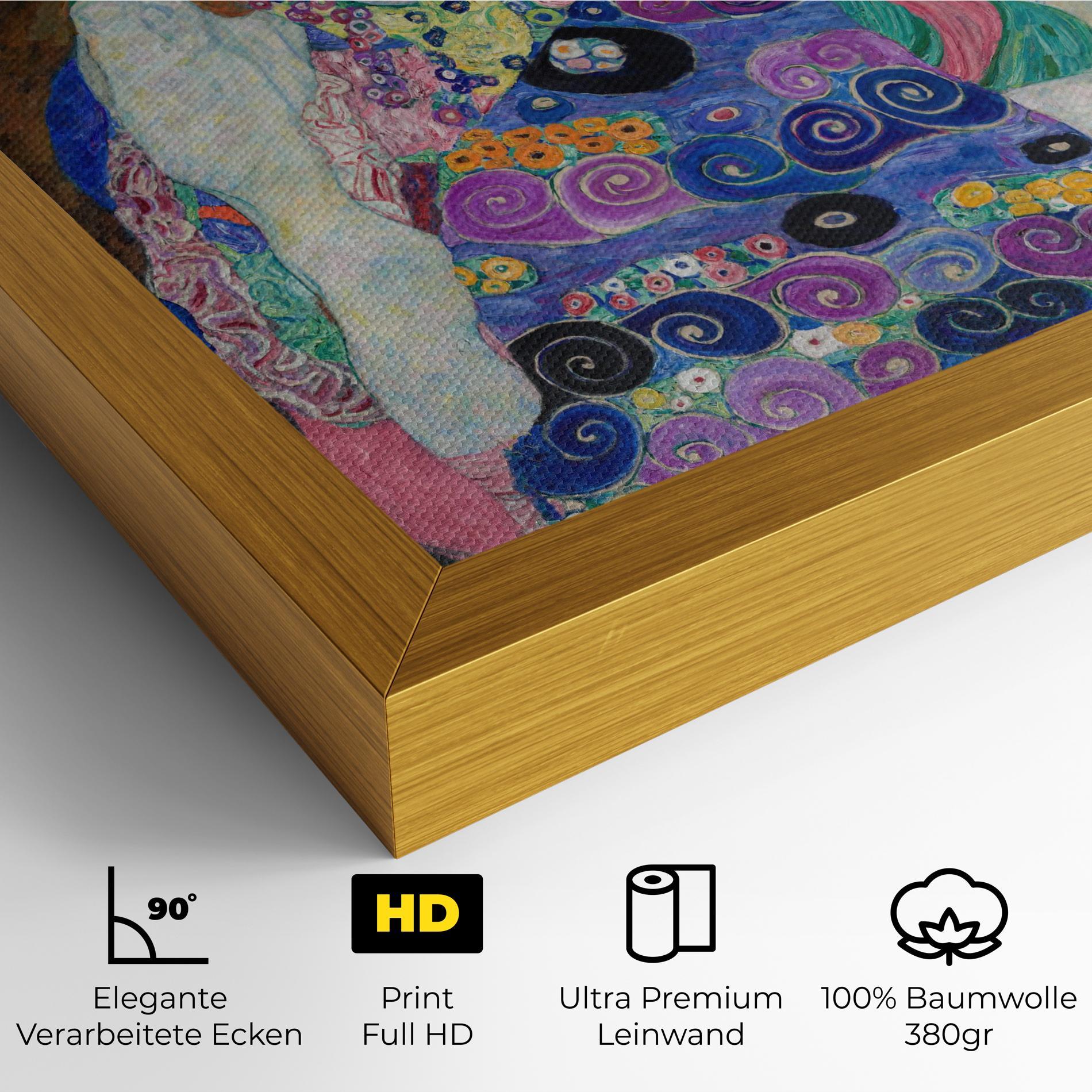 Leinwandbild Klimt Die Jungfrau mockup 4