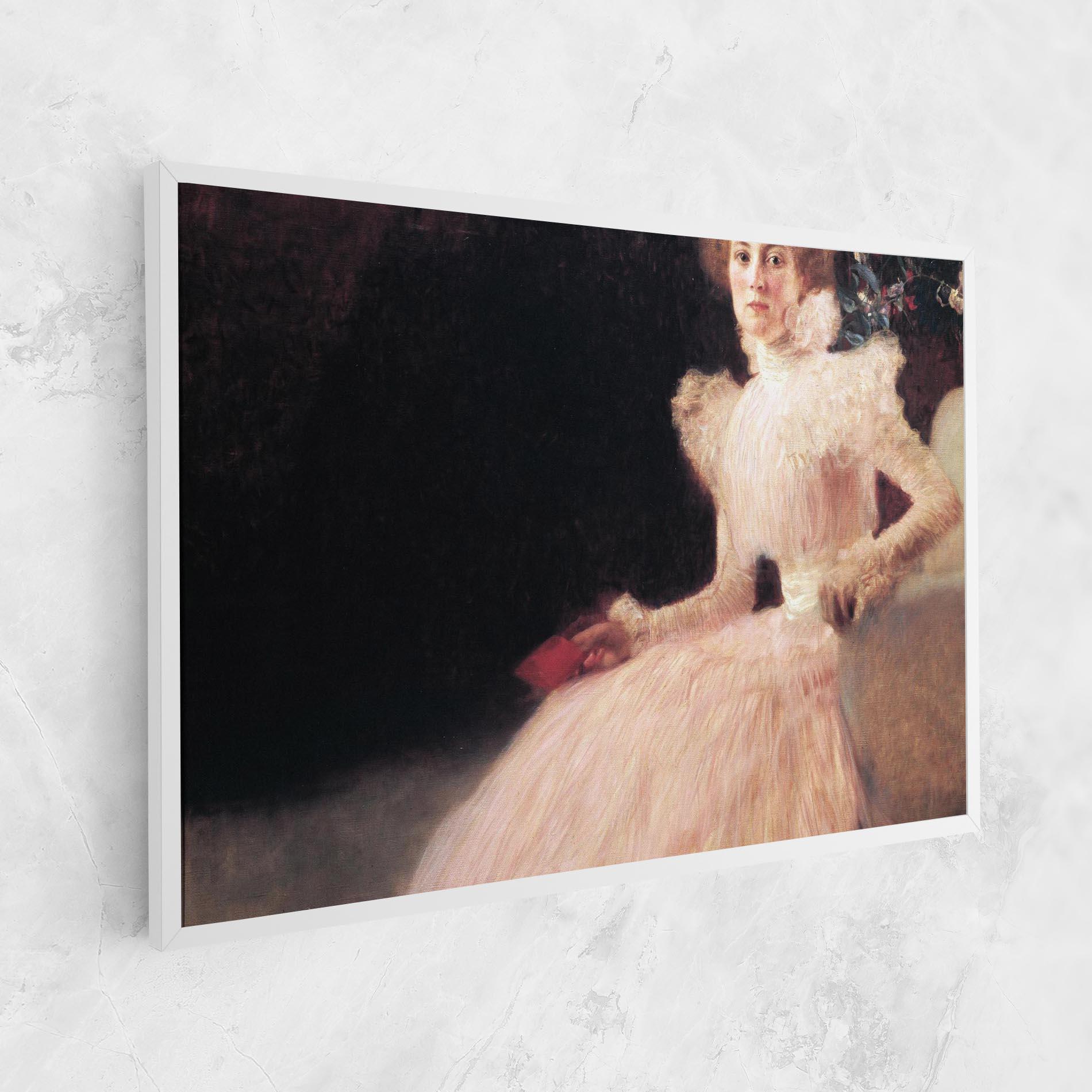 Leinwandbild Gustav Klimt Pink Dress mockup 1