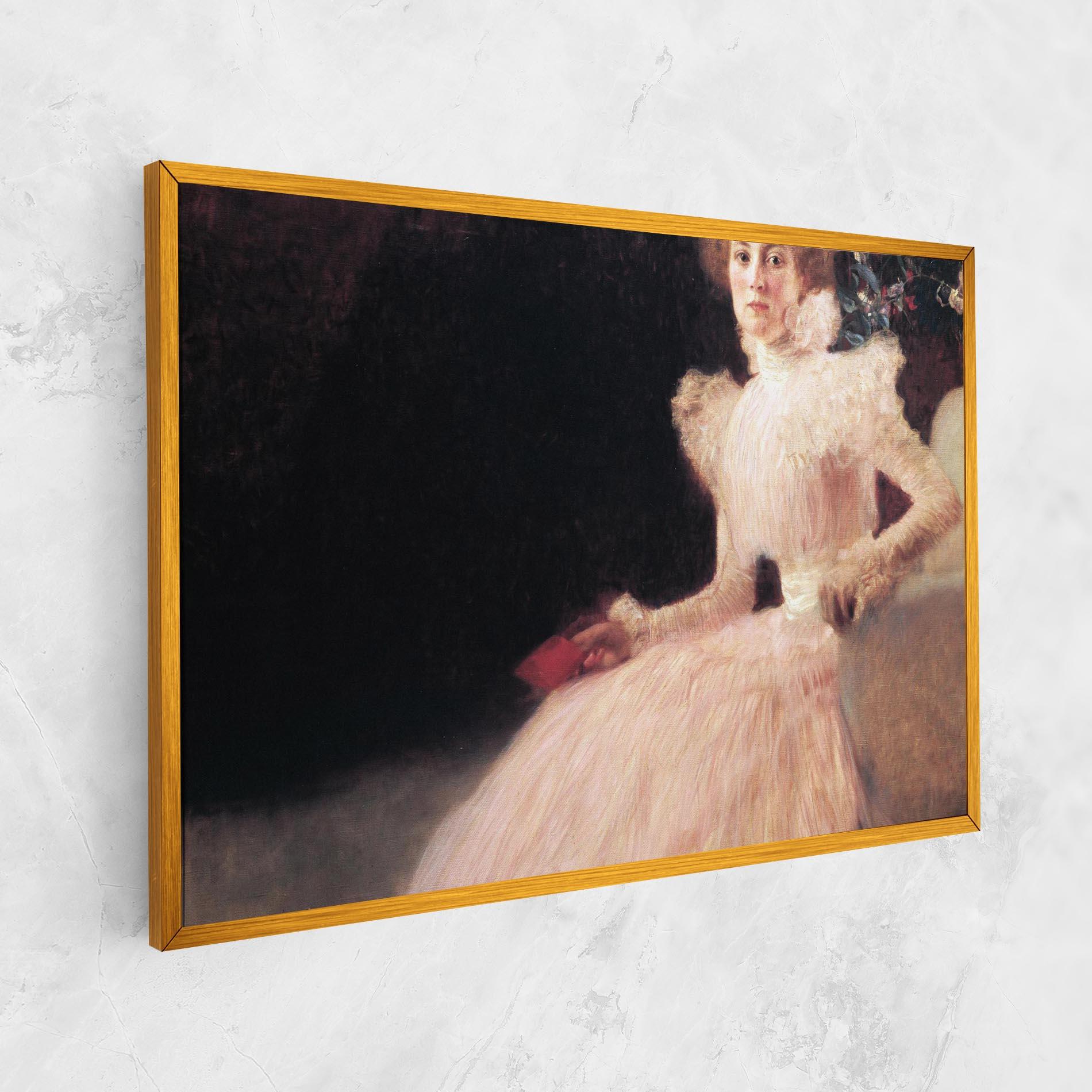 Leinwandbild Gustav Klimt Pink Dress mockup 1