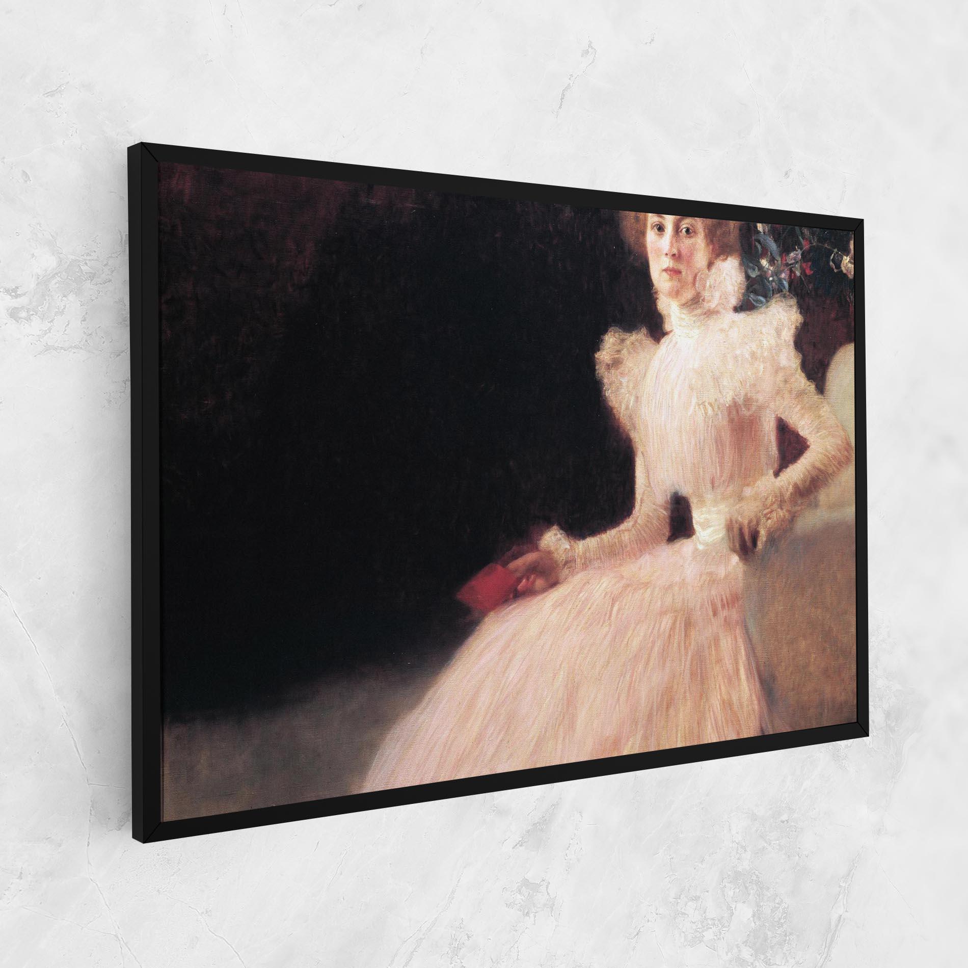 Leinwandbild Gustav Klimt Pink Dress mockup 1