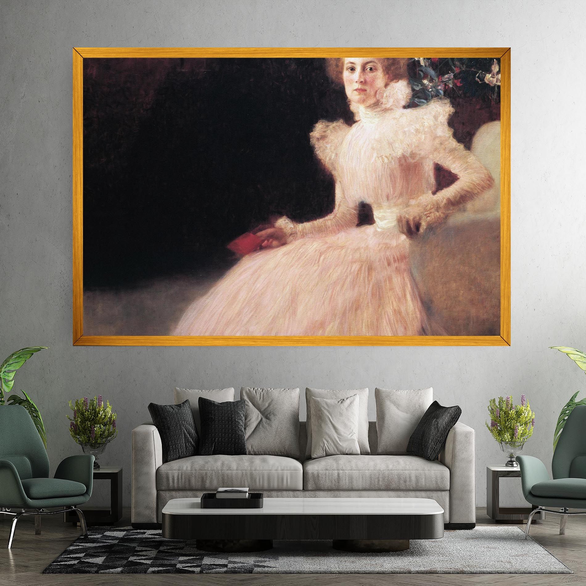 Gustav Klimt Pink Dress mockup 7