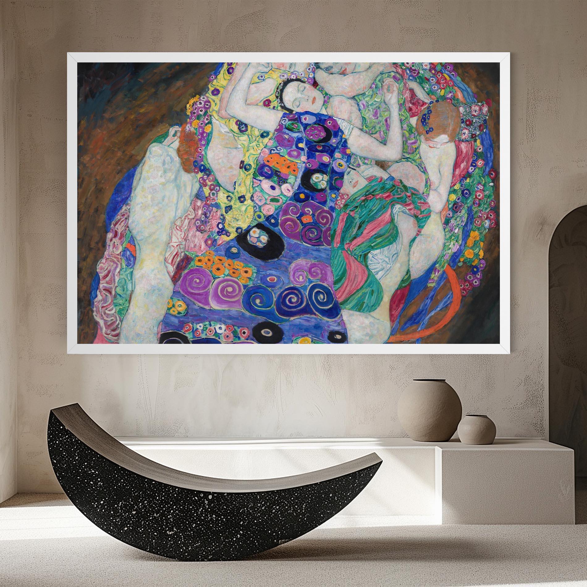 Leinwandbild Klimt Die Jungfrau mockup 8