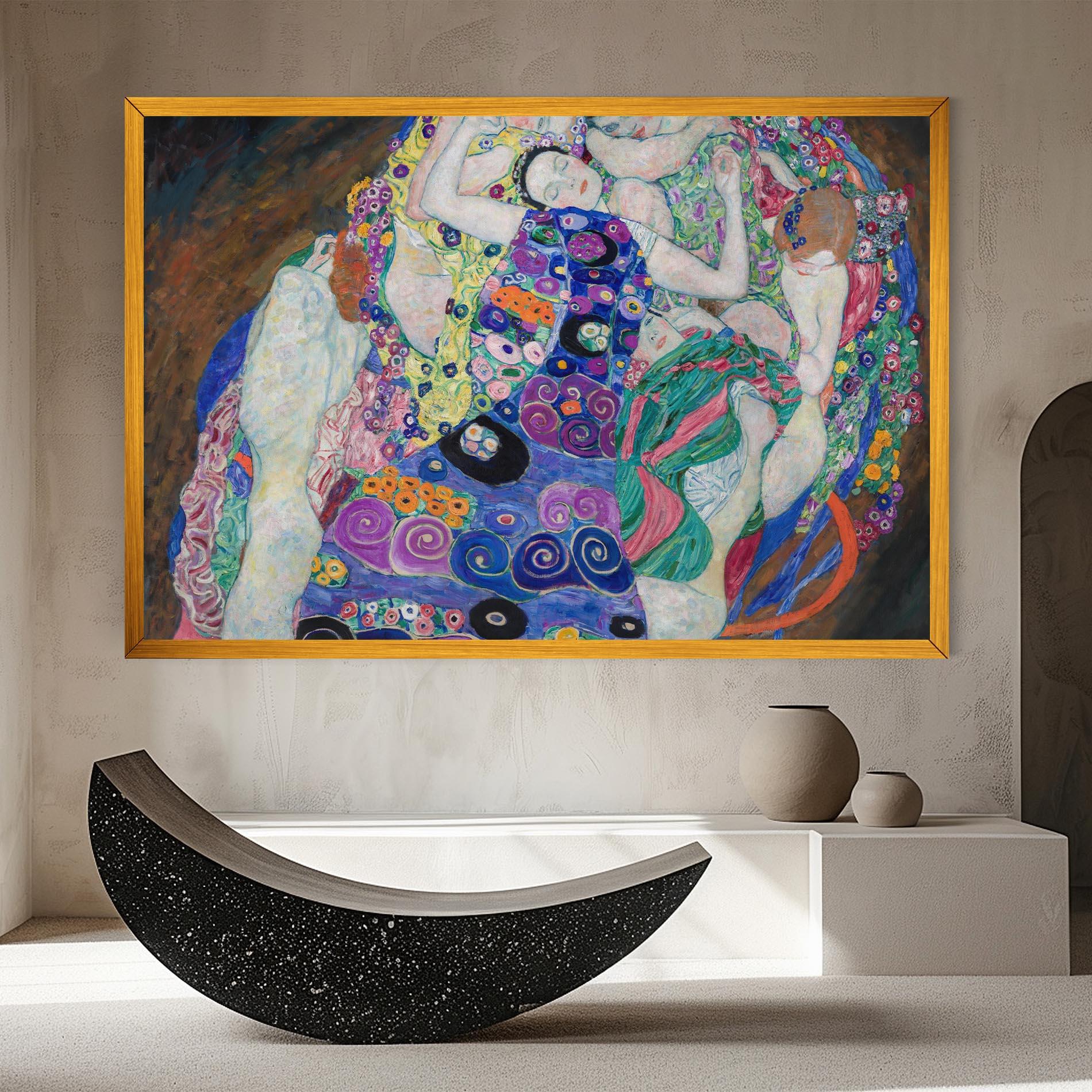 Leinwandbild Klimt Die Jungfrau mockup 8