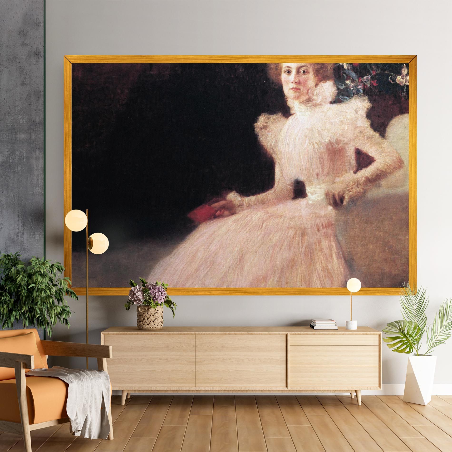 Gustav Klimt Pink Dress mockup 9