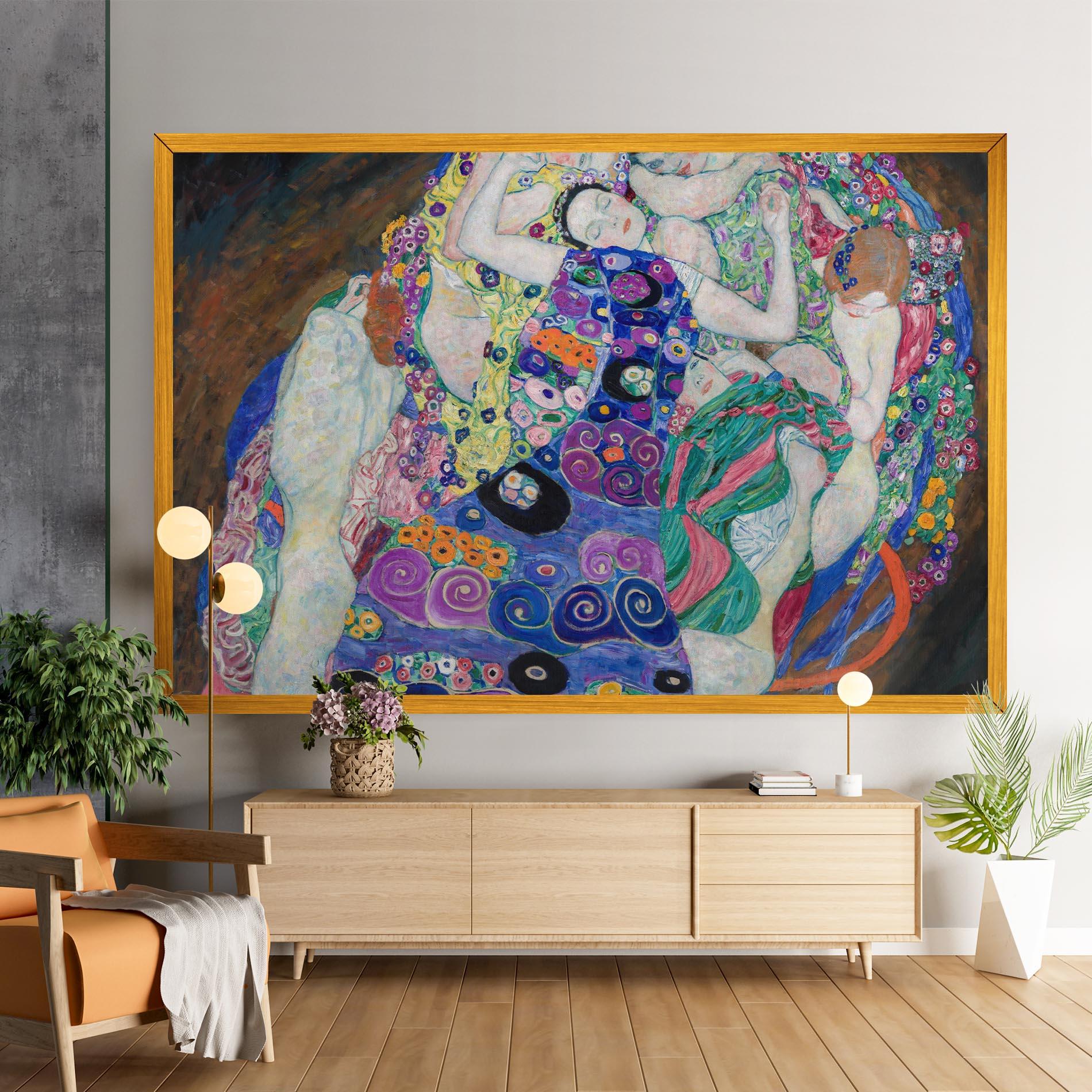 Leinwandbild Klimt Die Jungfrau mockup 9