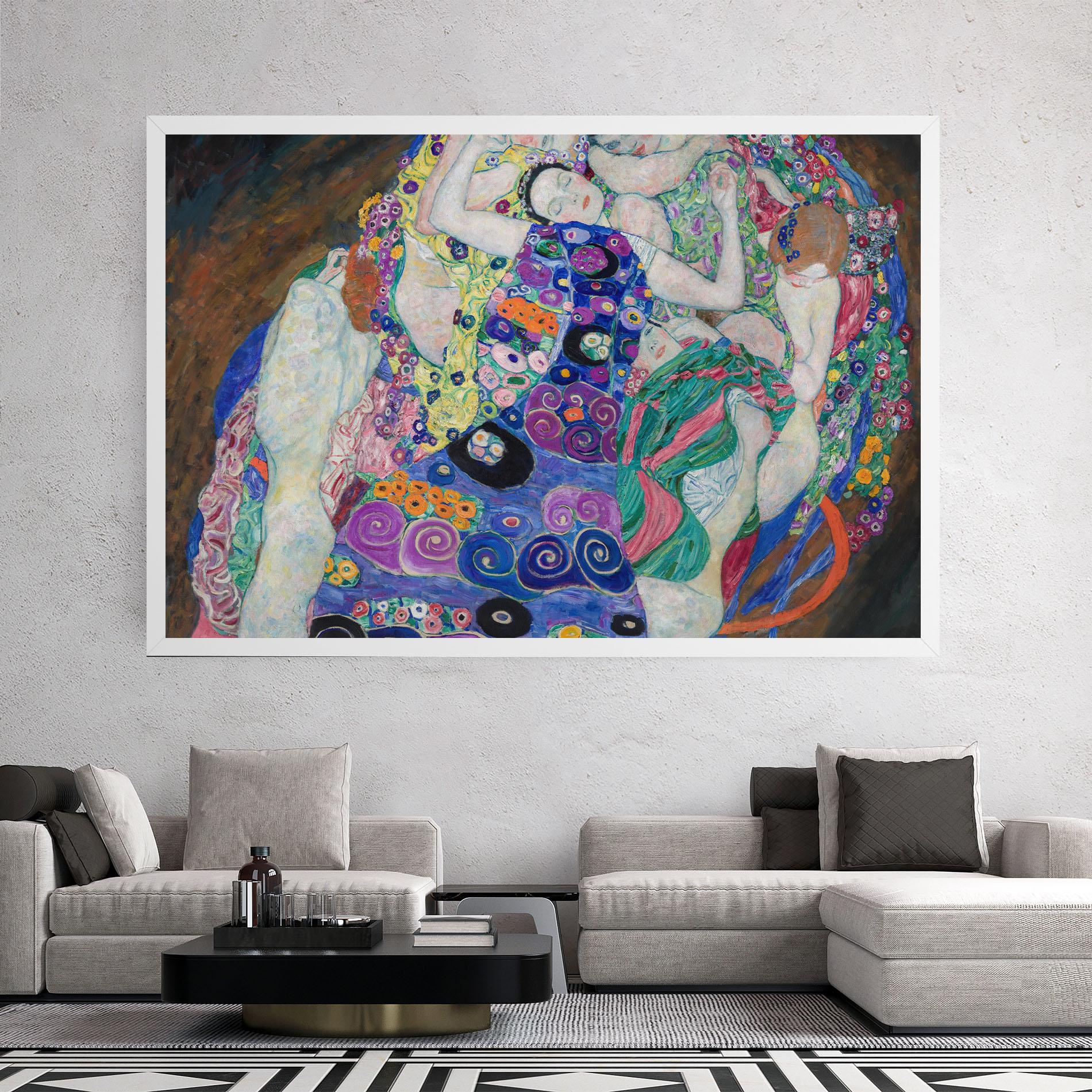 Leinwandbild Klimt Die Jungfrau mockup 2