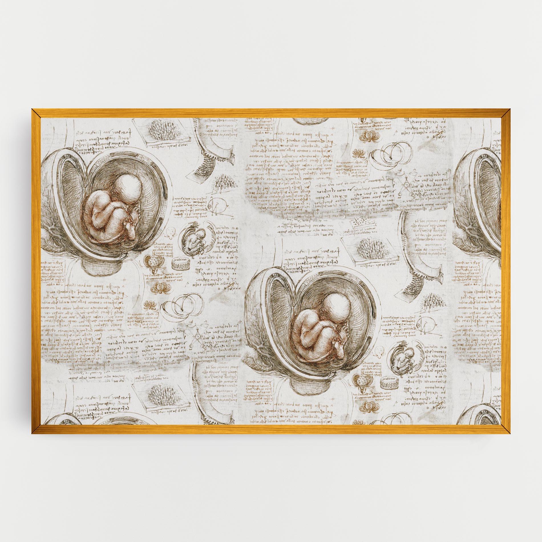 Leinwandbild Leonardo Studies Of The Foetus mockup 0