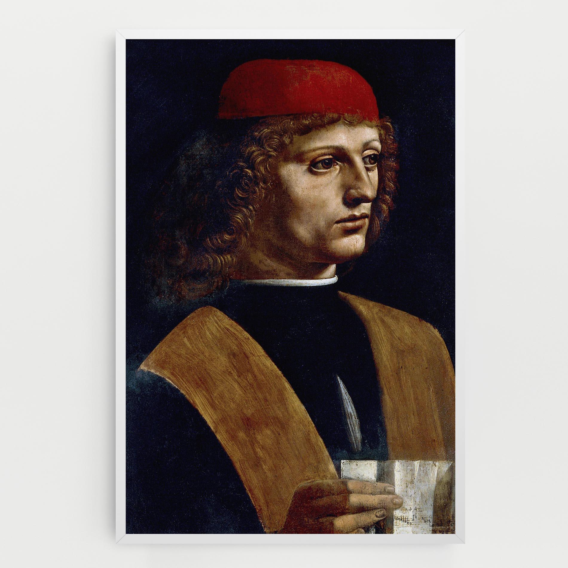 Leinwandbild Leonardo Da Vinci's The Portrait Of A Musician mockup 0