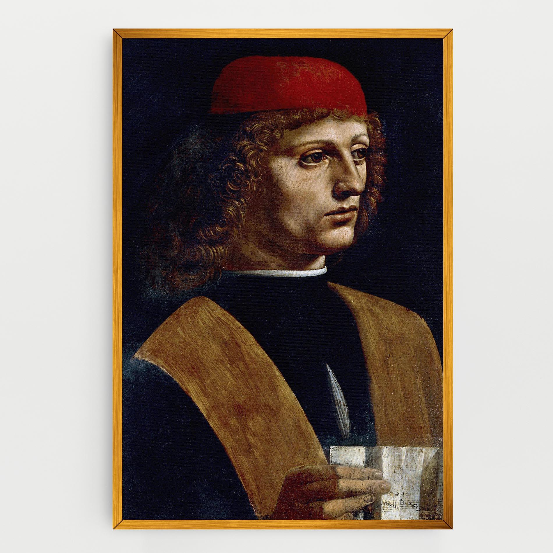 Leinwandbild Leonardo Da Vinci's The Portrait Of A Musician mockup 0