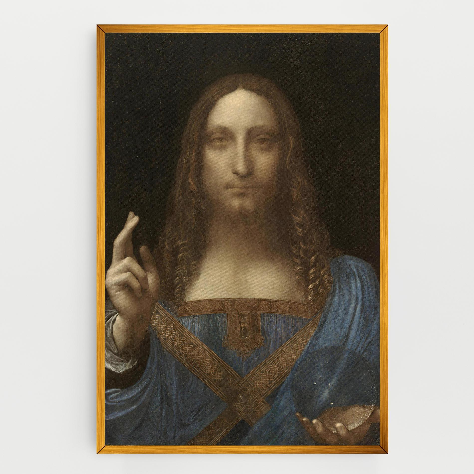 Leinwandbild Leonardo Da Vinci Salvator Mundi mockup 0