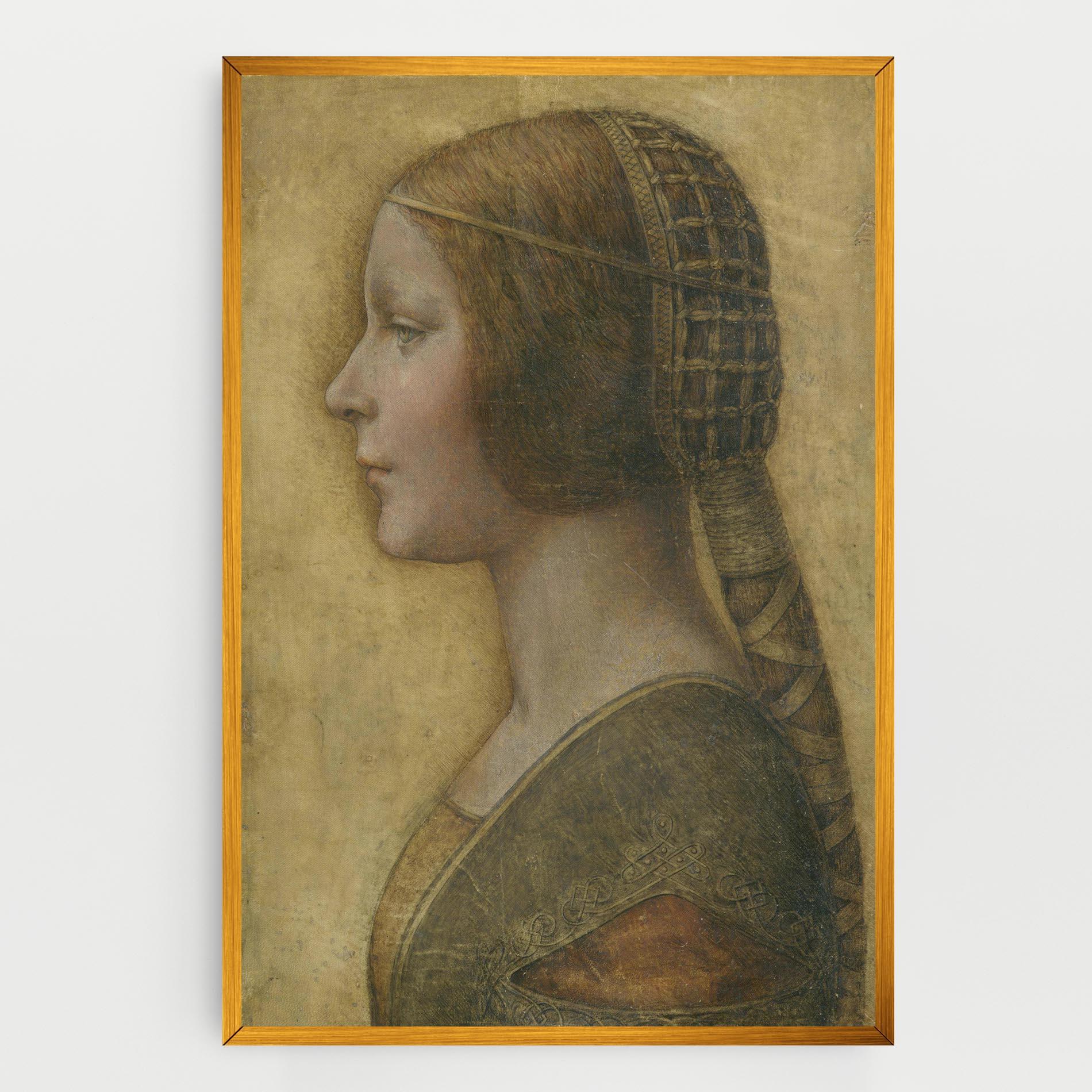 Leinwandbild Profile Of A Young Fiancee Da Vinci mockup 0