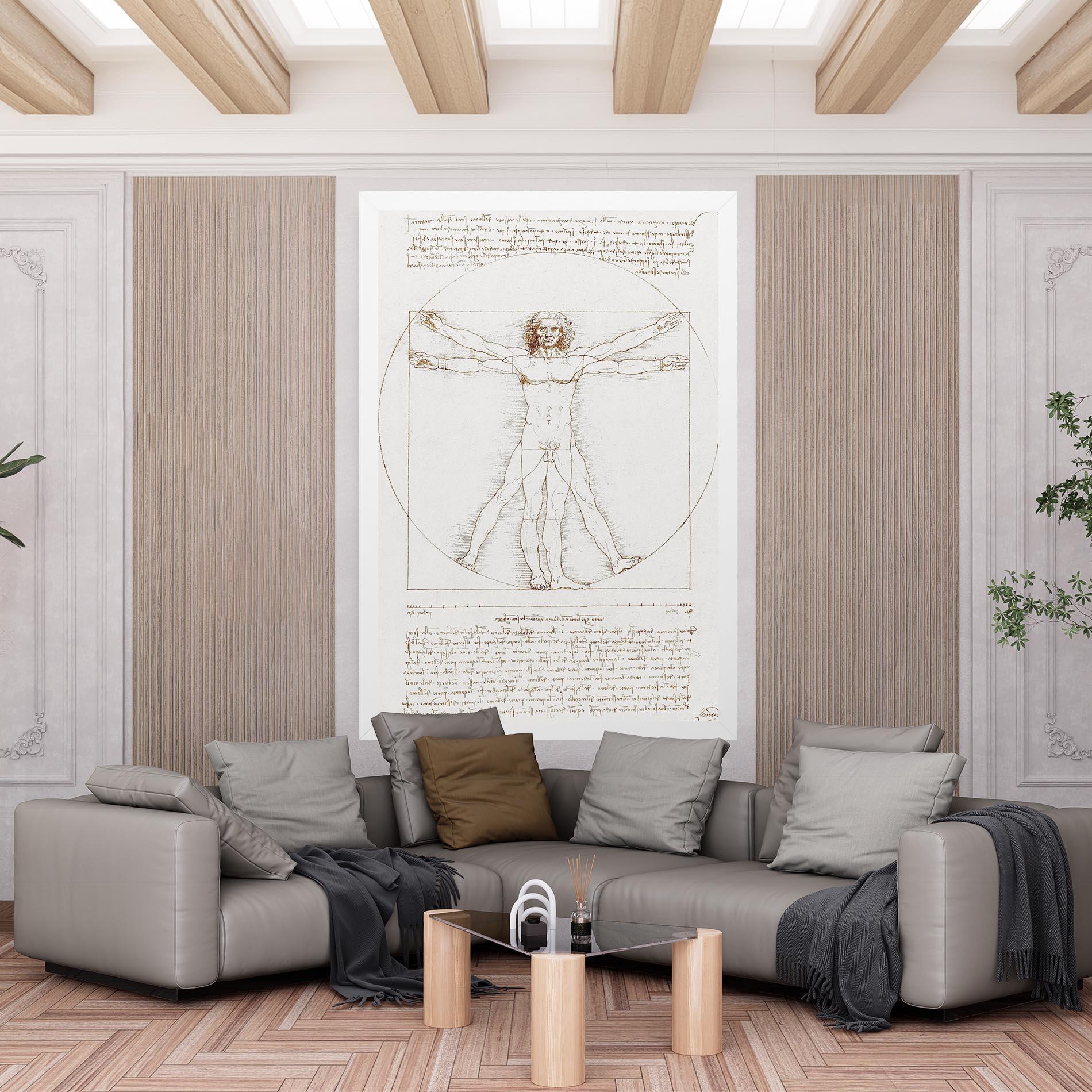 Leinwandbild Leonardo Da Vinci's Vitruvian Man mockup 6