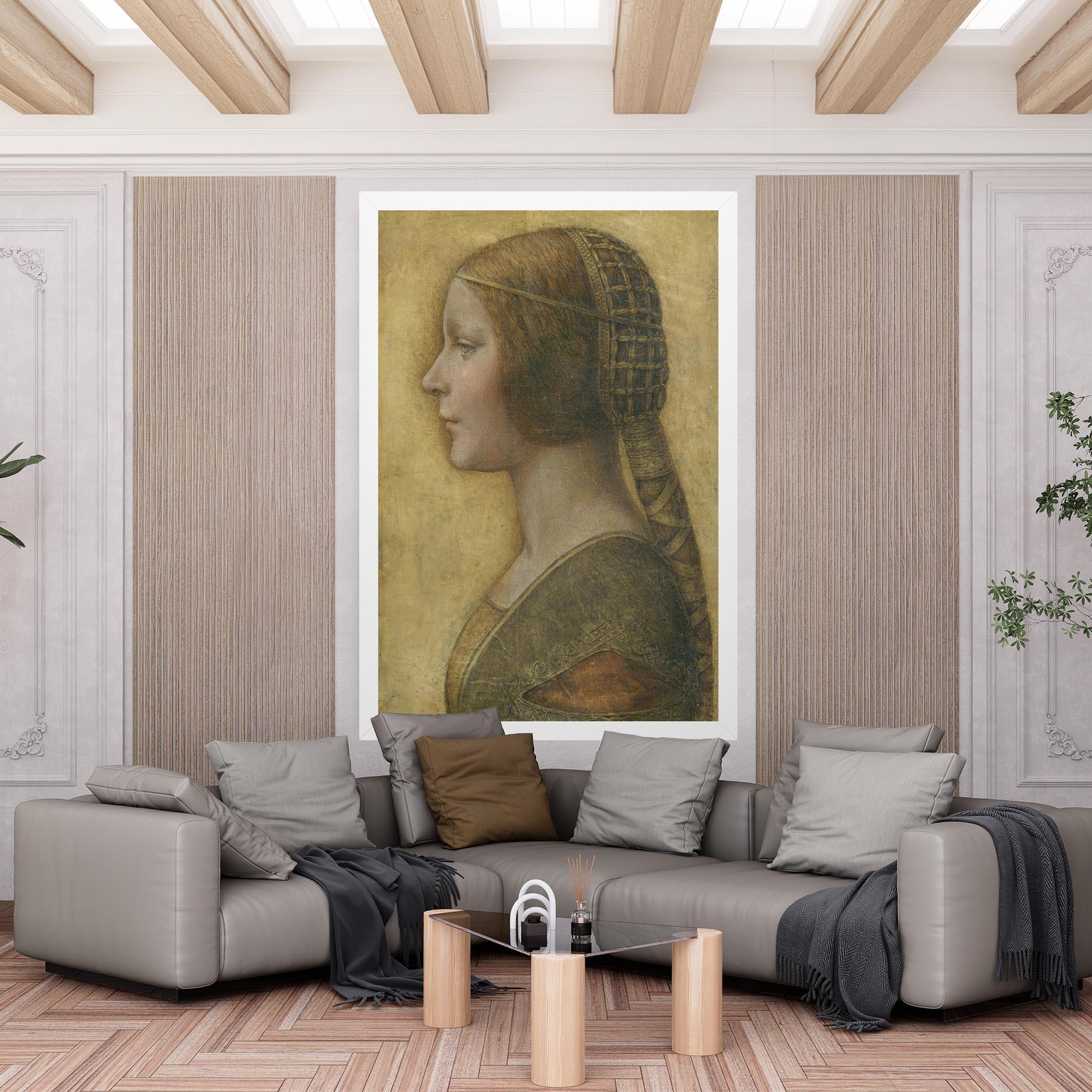 Leinwandbild Profile Of A Young Fiancee Da Vinci mockup 6