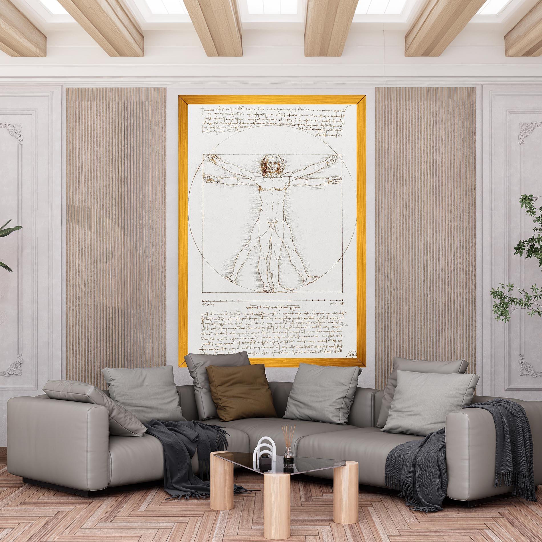 Leinwandbild Leonardo Da Vinci's Vitruvian Man mockup 6
