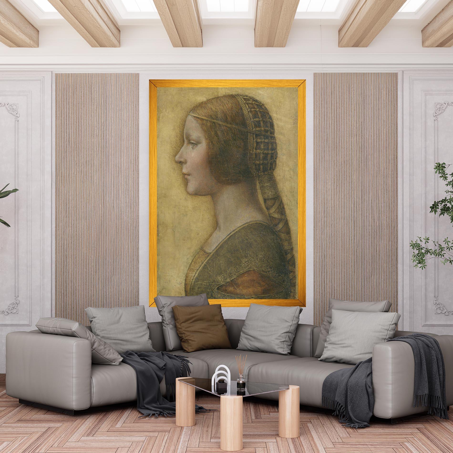 Leinwandbild Profile Of A Young Fiancee Da Vinci mockup 6