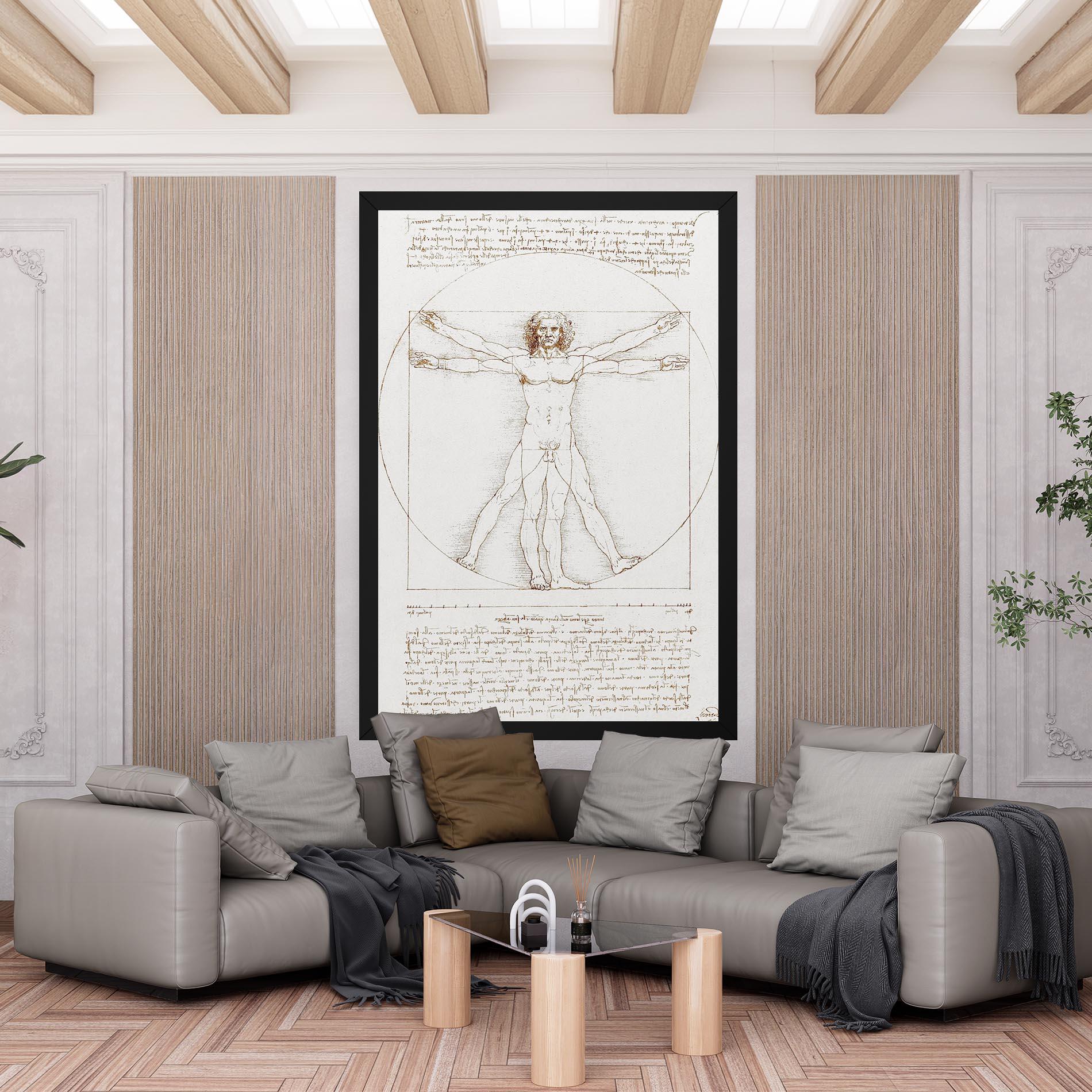 Leinwandbild Leonardo Da Vinci's Vitruvian Man mockup 6