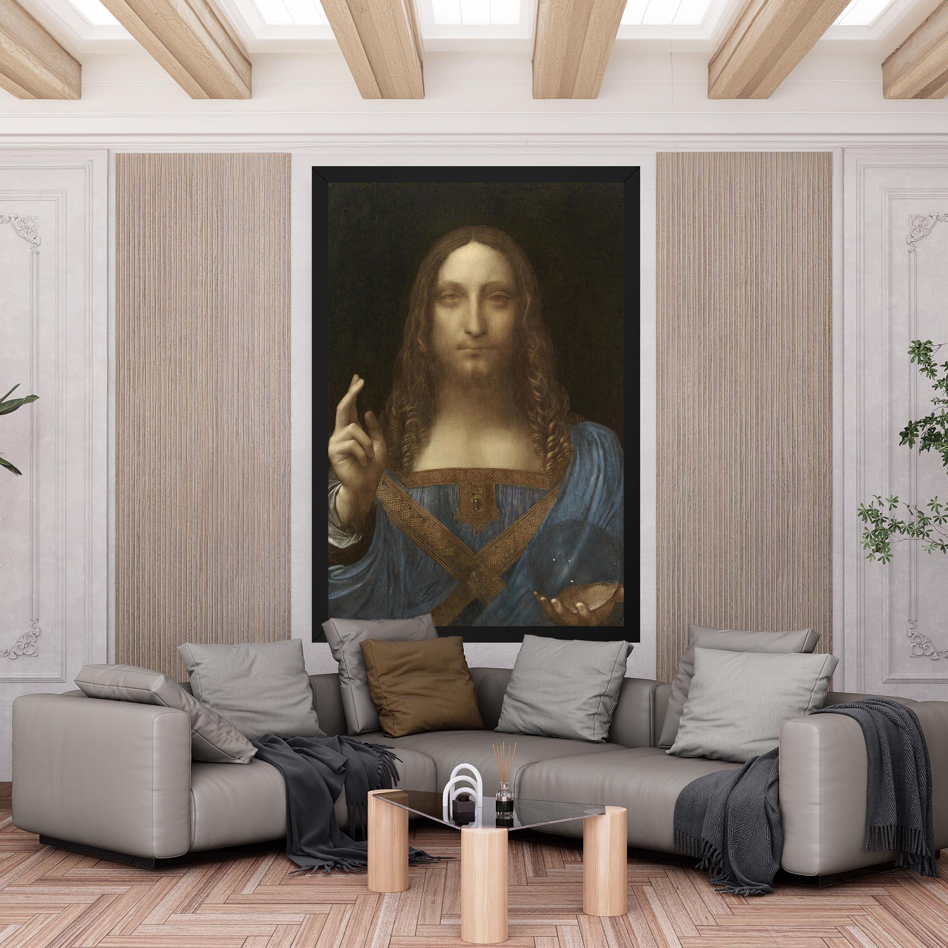 Leinwandbild Leonardo Da Vinci Salvator Mundi mockup 6