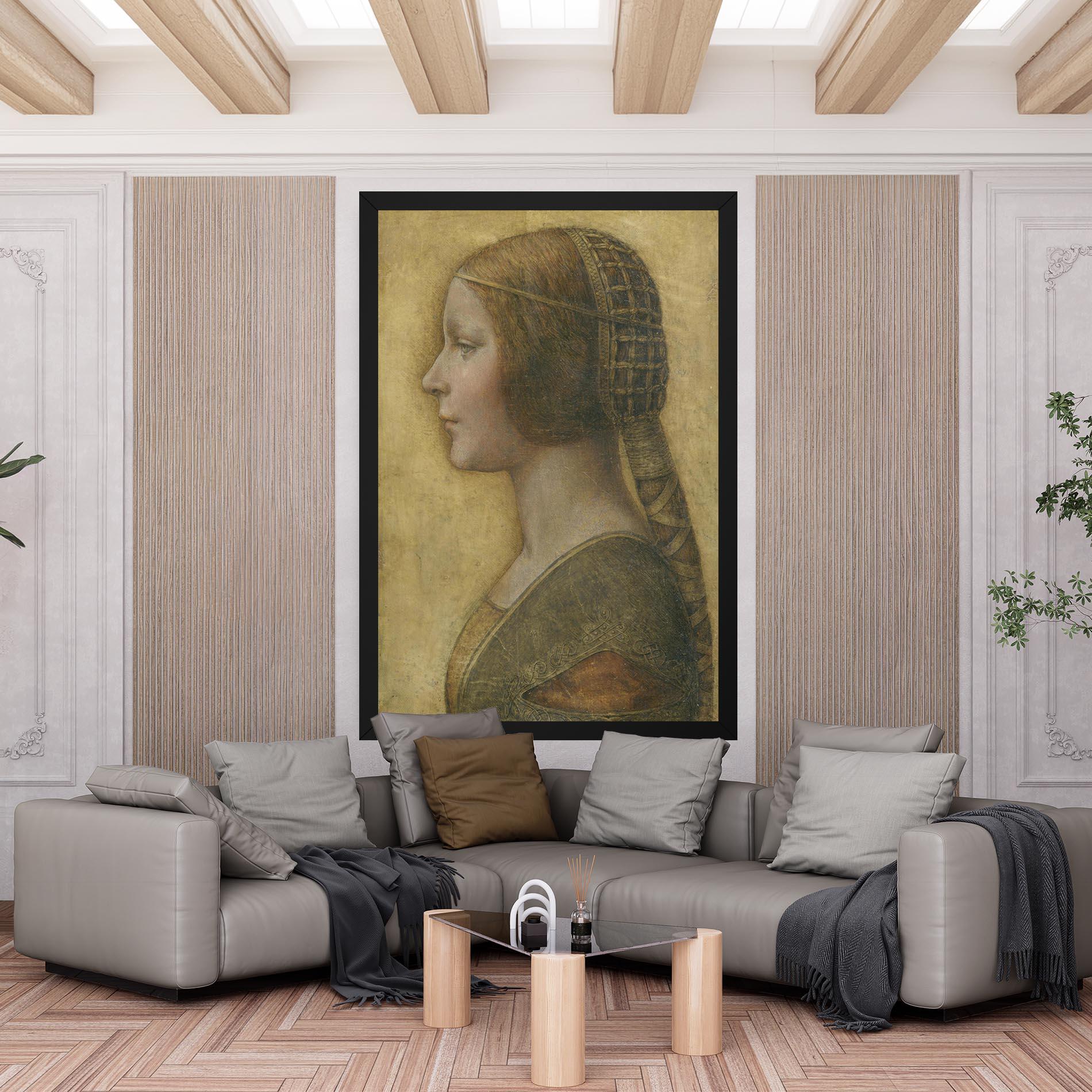 Leinwandbild Profile Of A Young Fiancee Da Vinci mockup 6