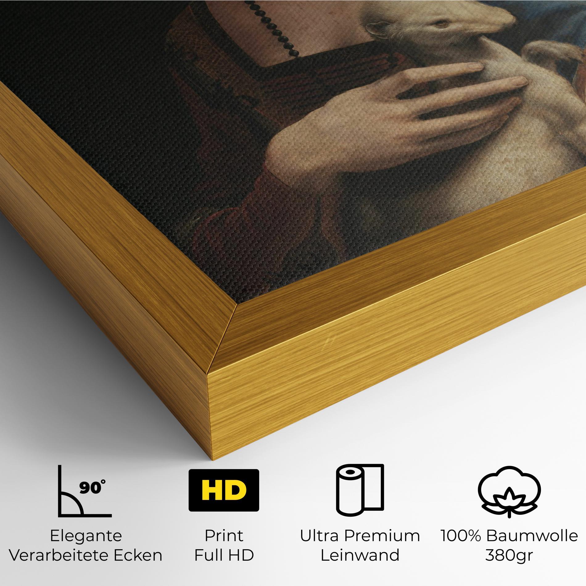 Leinwandbild Lady With An Ermine Leonardo Da Vinci mockup 4