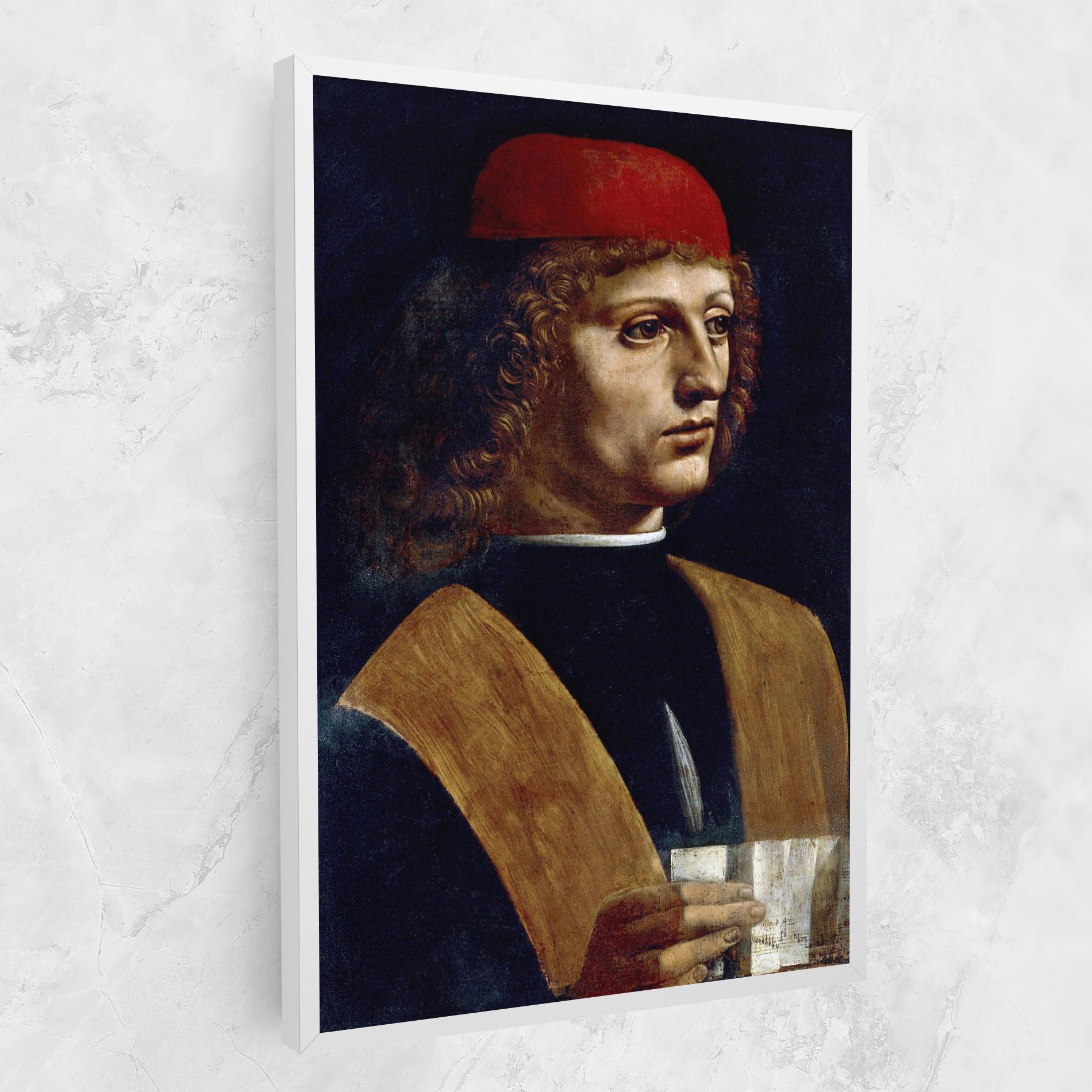 Leinwandbild Leonardo Da Vinci's The Portrait Of A Musician mockup 1