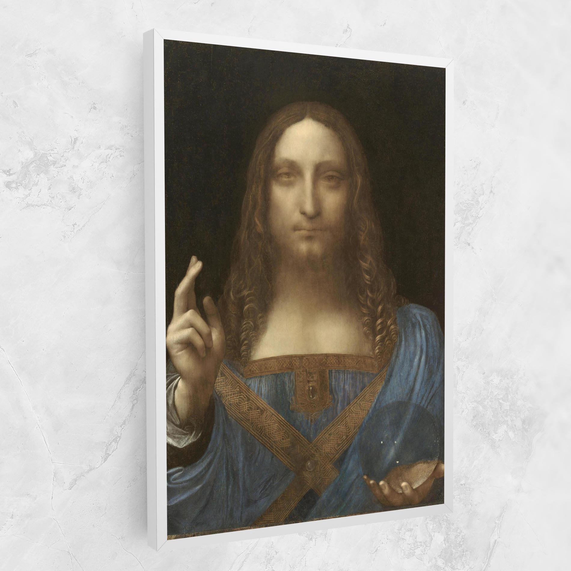 Leinwandbild Leonardo Da Vinci Salvator Mundi mockup 1