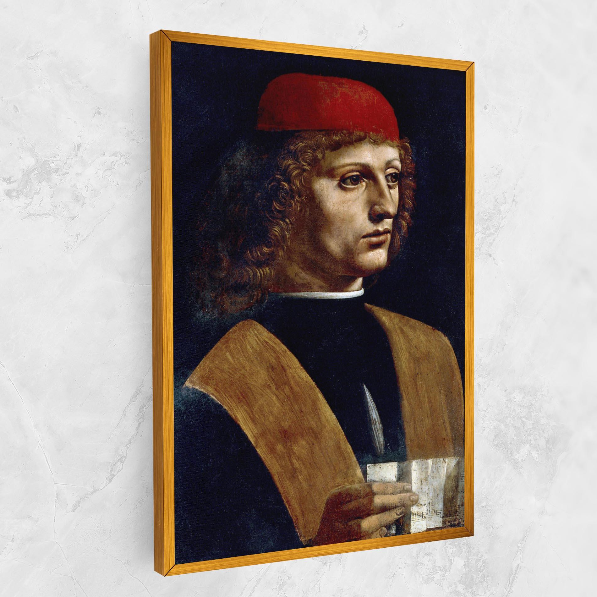 Leinwandbild Leonardo Da Vinci's The Portrait Of A Musician mockup 1