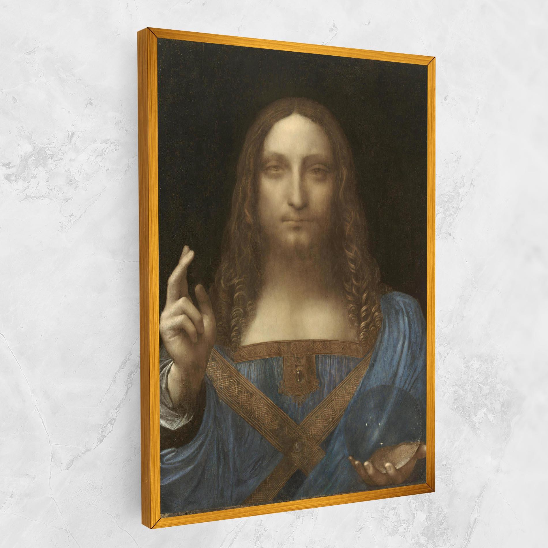 Leinwandbild Leonardo Da Vinci Salvator Mundi mockup 1