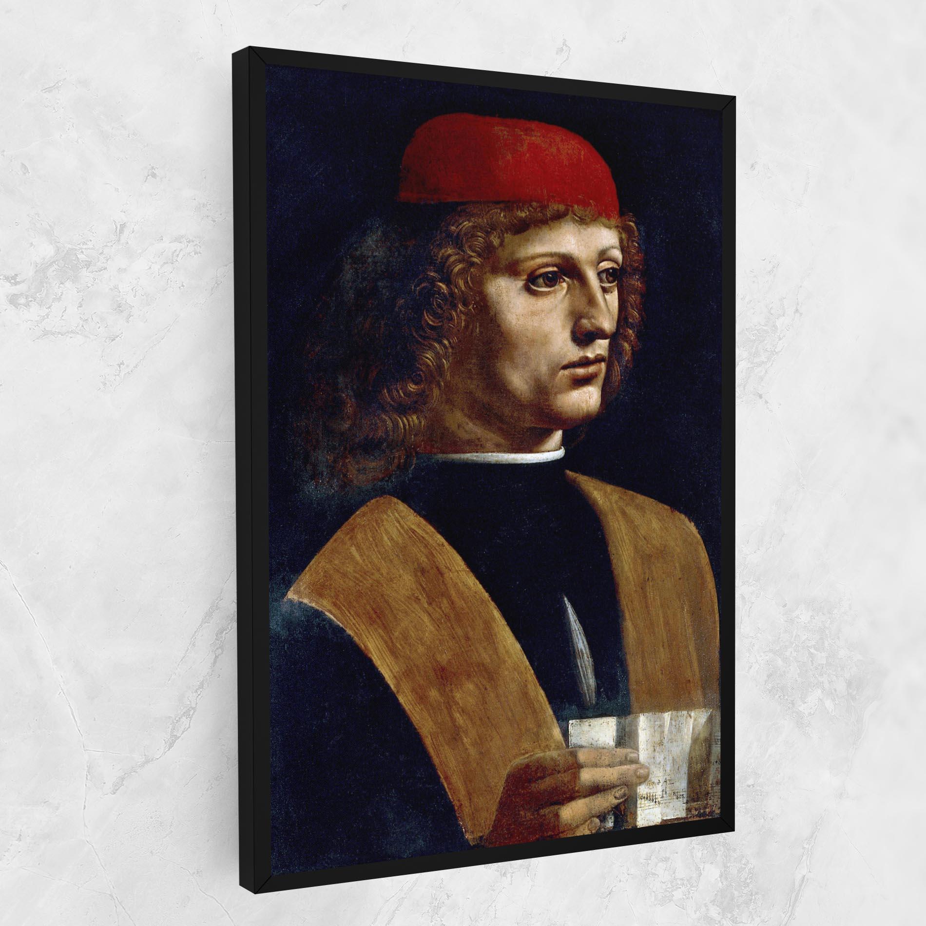 Leinwandbild Leonardo Da Vinci's The Portrait Of A Musician mockup 1