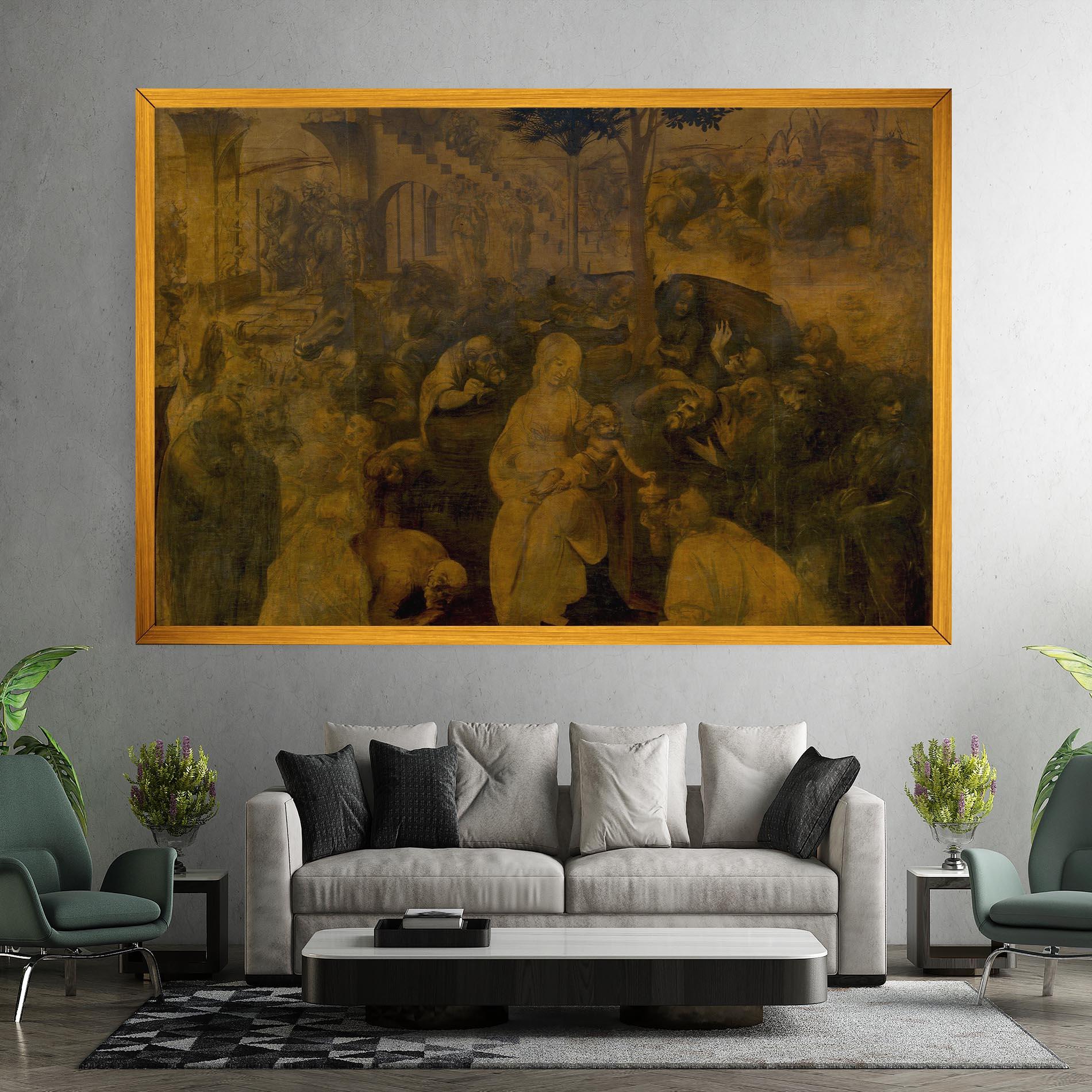 Leinwandbild Leonardo Da Vinci Adorazione Dei Magi mockup 7