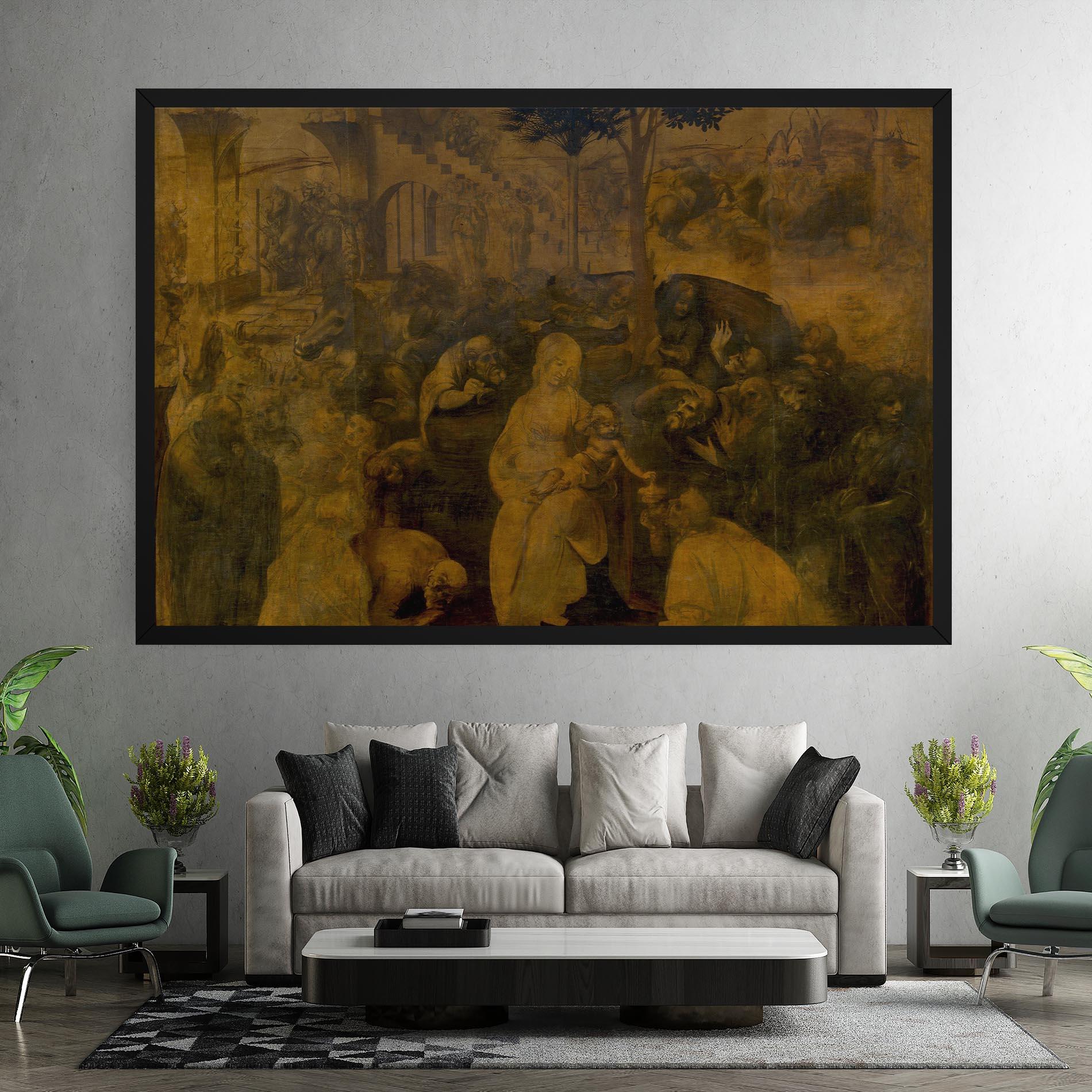 Leinwandbild Leonardo Da Vinci Adorazione Dei Magi mockup 7