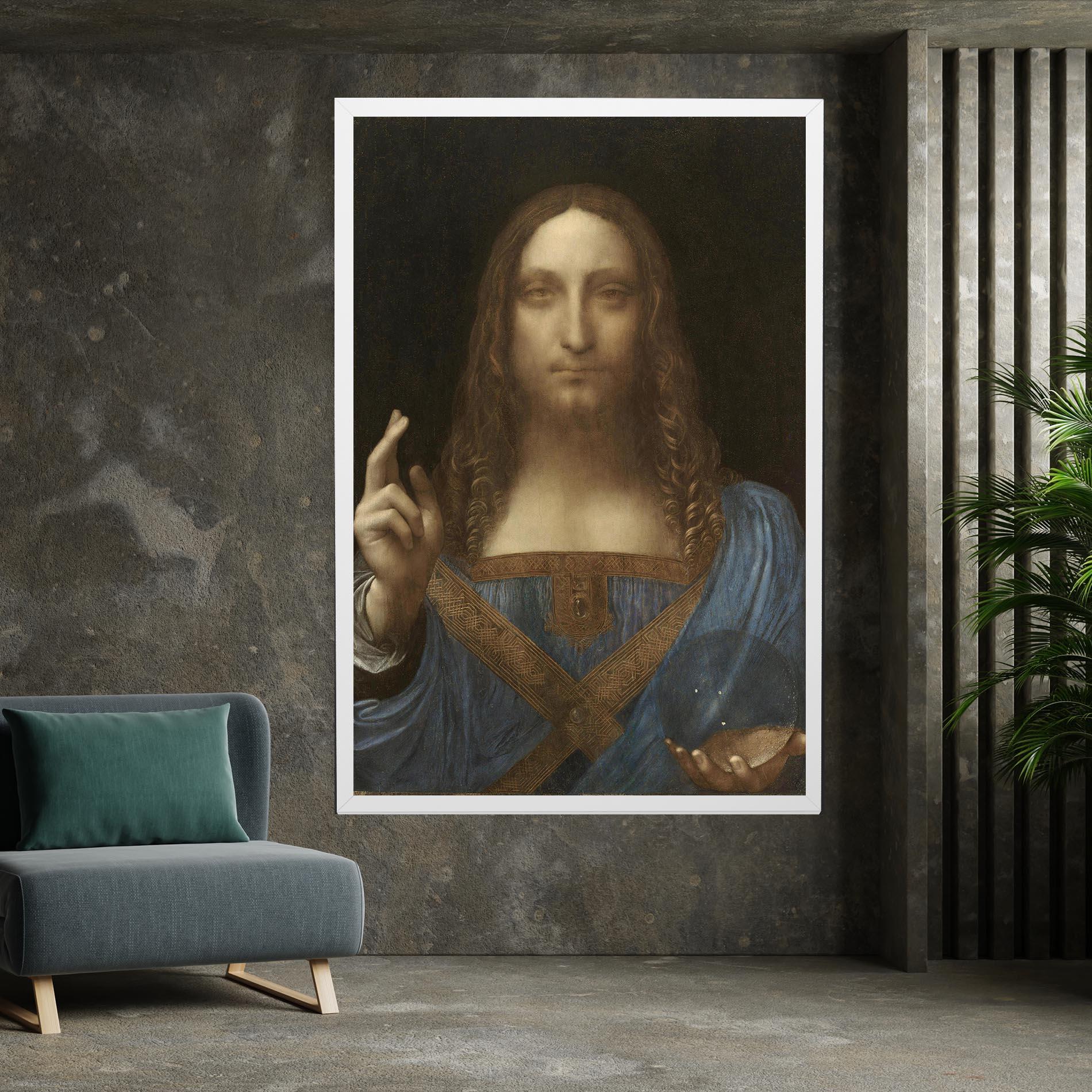 Leinwandbild Leonardo Da Vinci Salvator Mundi mockup 7