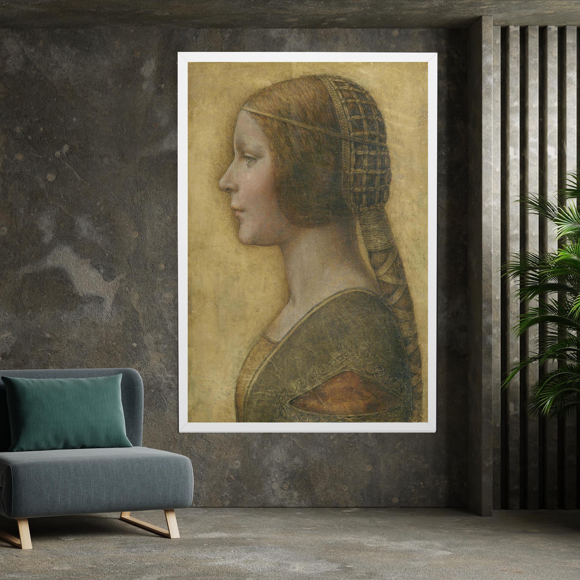Leinwandbild Profile Of A Young Fiancee Da Vinci mockup 7