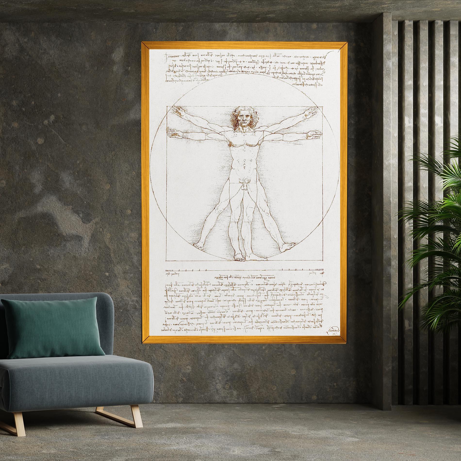 Leinwandbild Leonardo Da Vinci's Vitruvian Man mockup 7