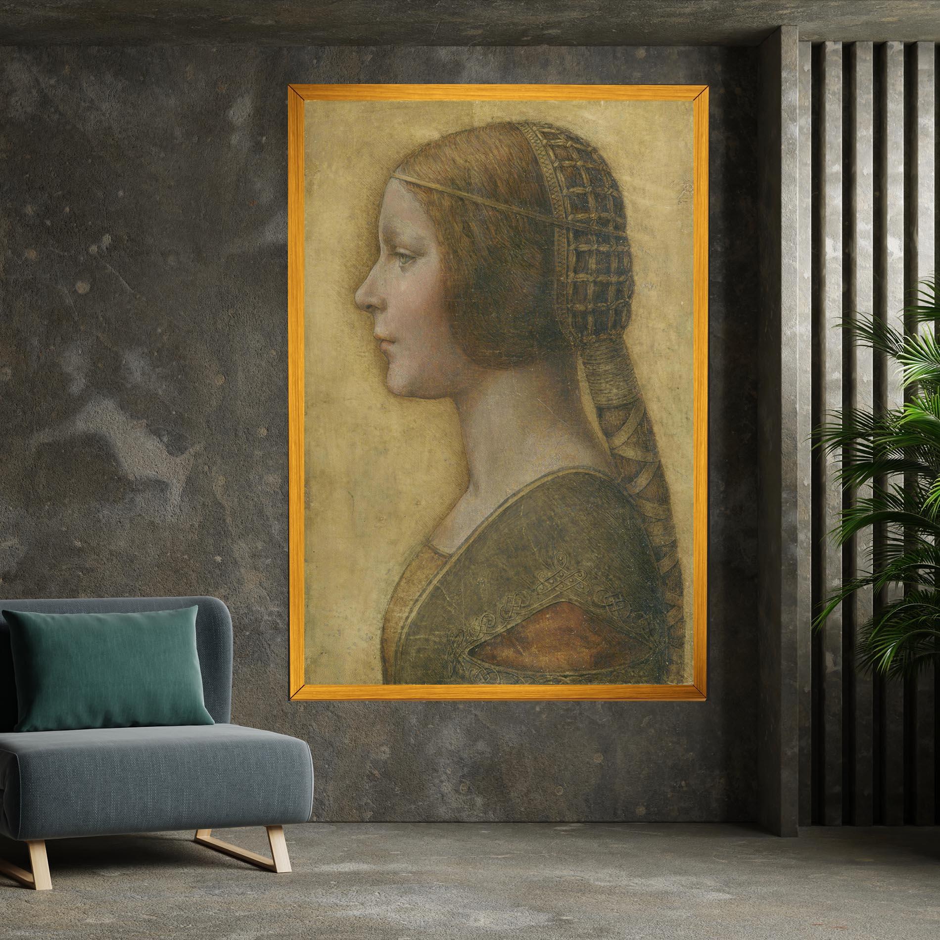 Leinwandbild Profile Of A Young Fiancee Da Vinci mockup 7