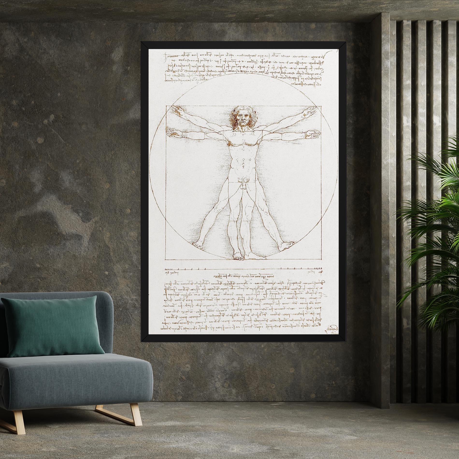 Leinwandbild Leonardo Da Vinci's Vitruvian Man mockup 7