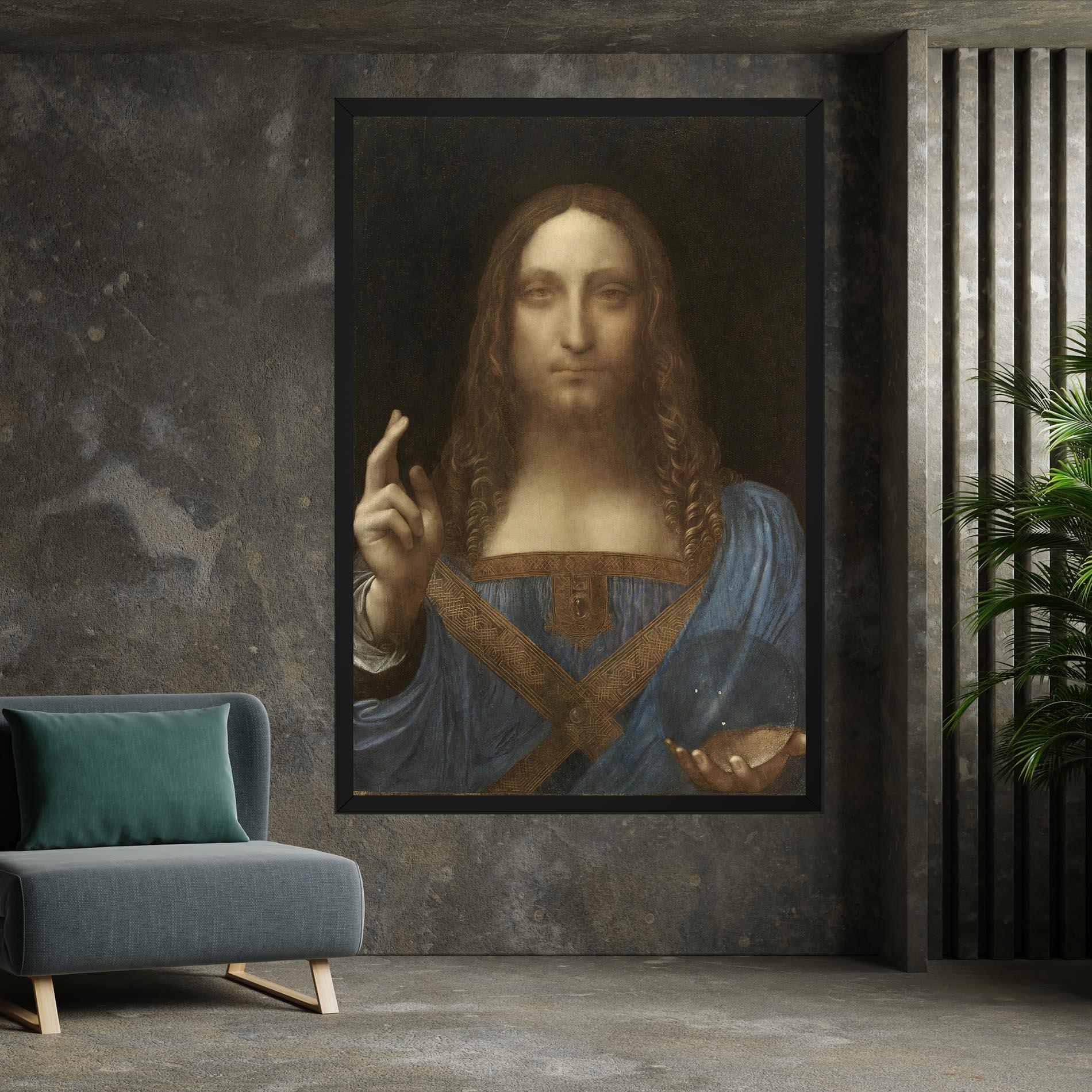 Leinwandbild Leonardo Da Vinci Salvator Mundi mockup 7