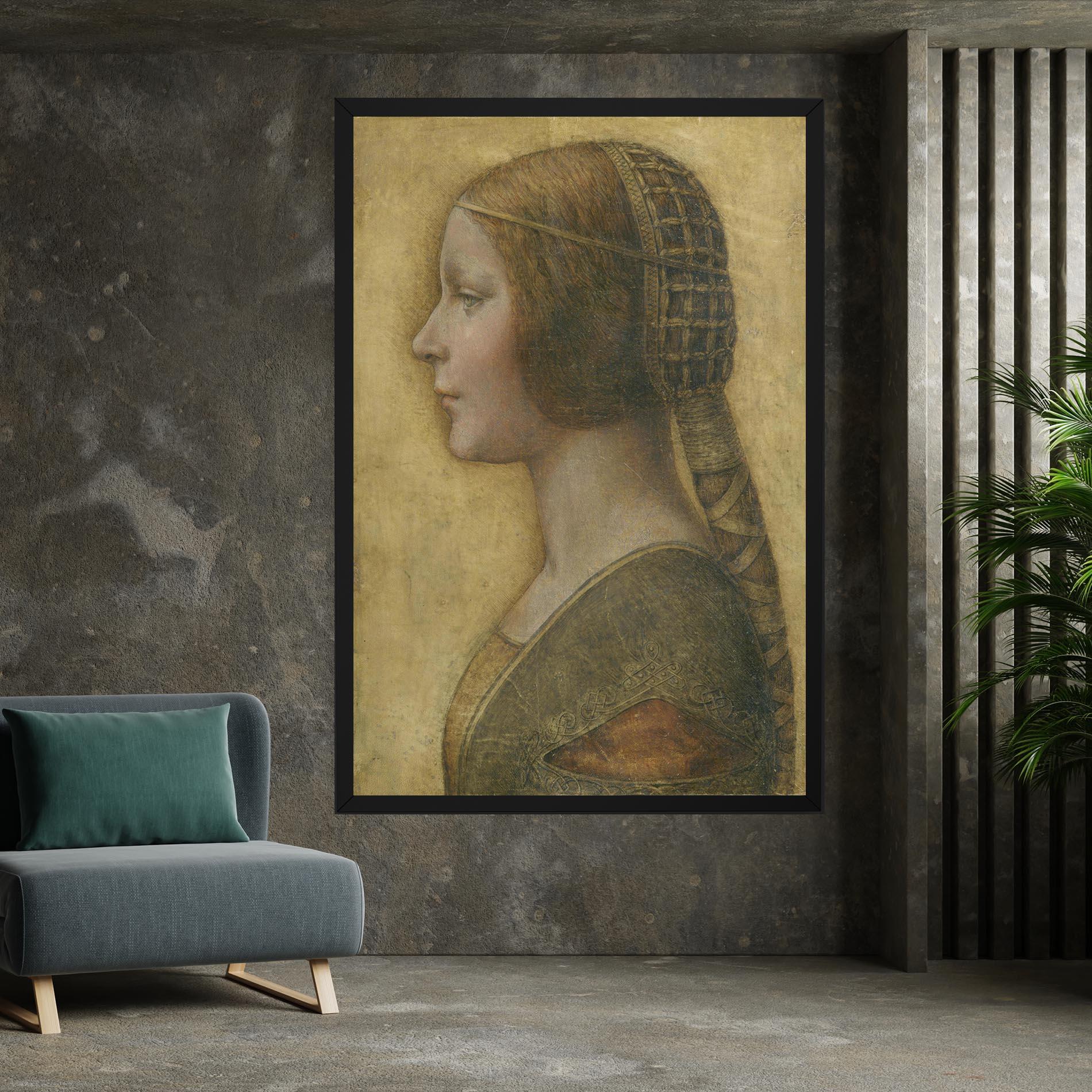 Leinwandbild Profile Of A Young Fiancee Da Vinci mockup 7