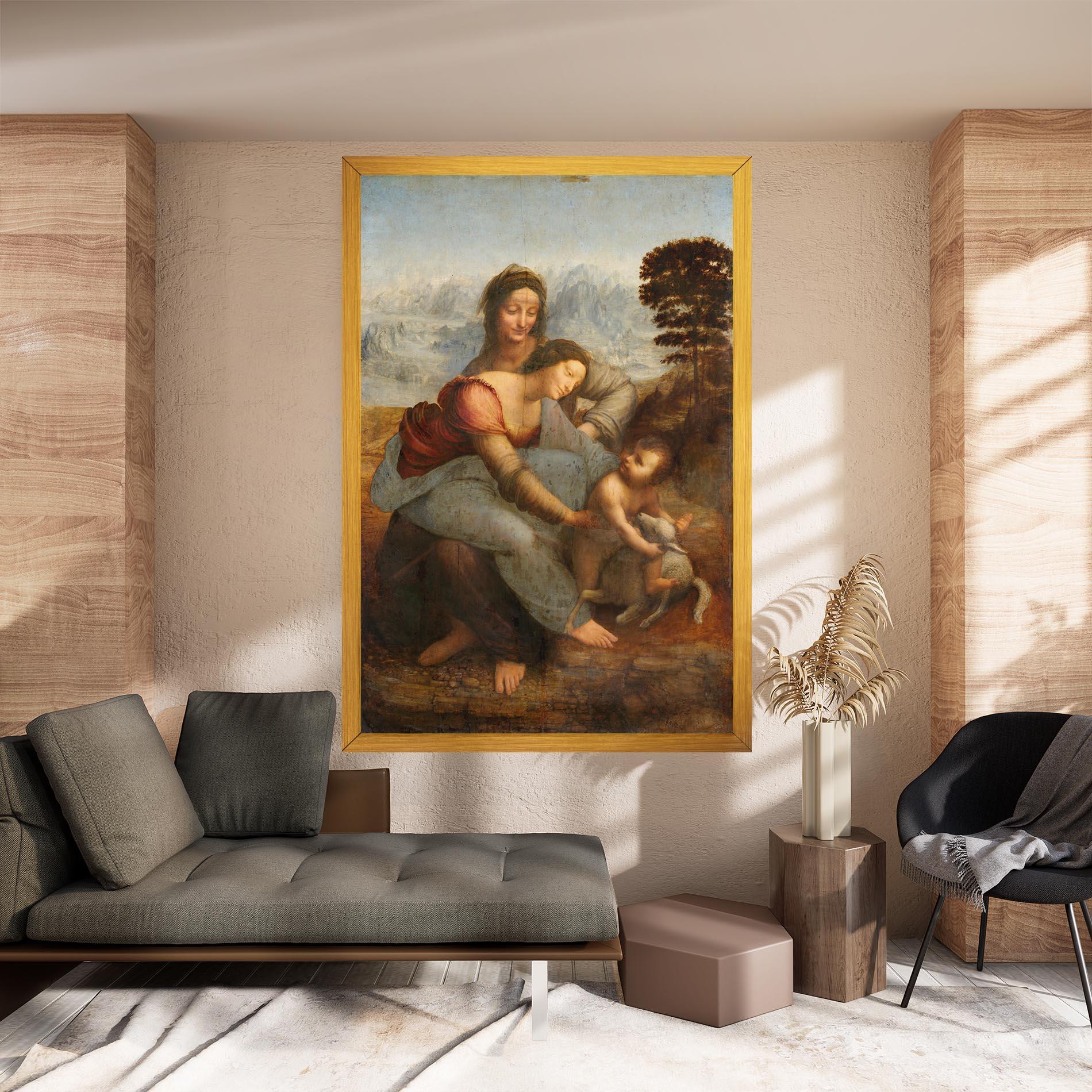 Leinwandbild Leonardo Da Vinci Virgin And Child With St Anne mockup 8